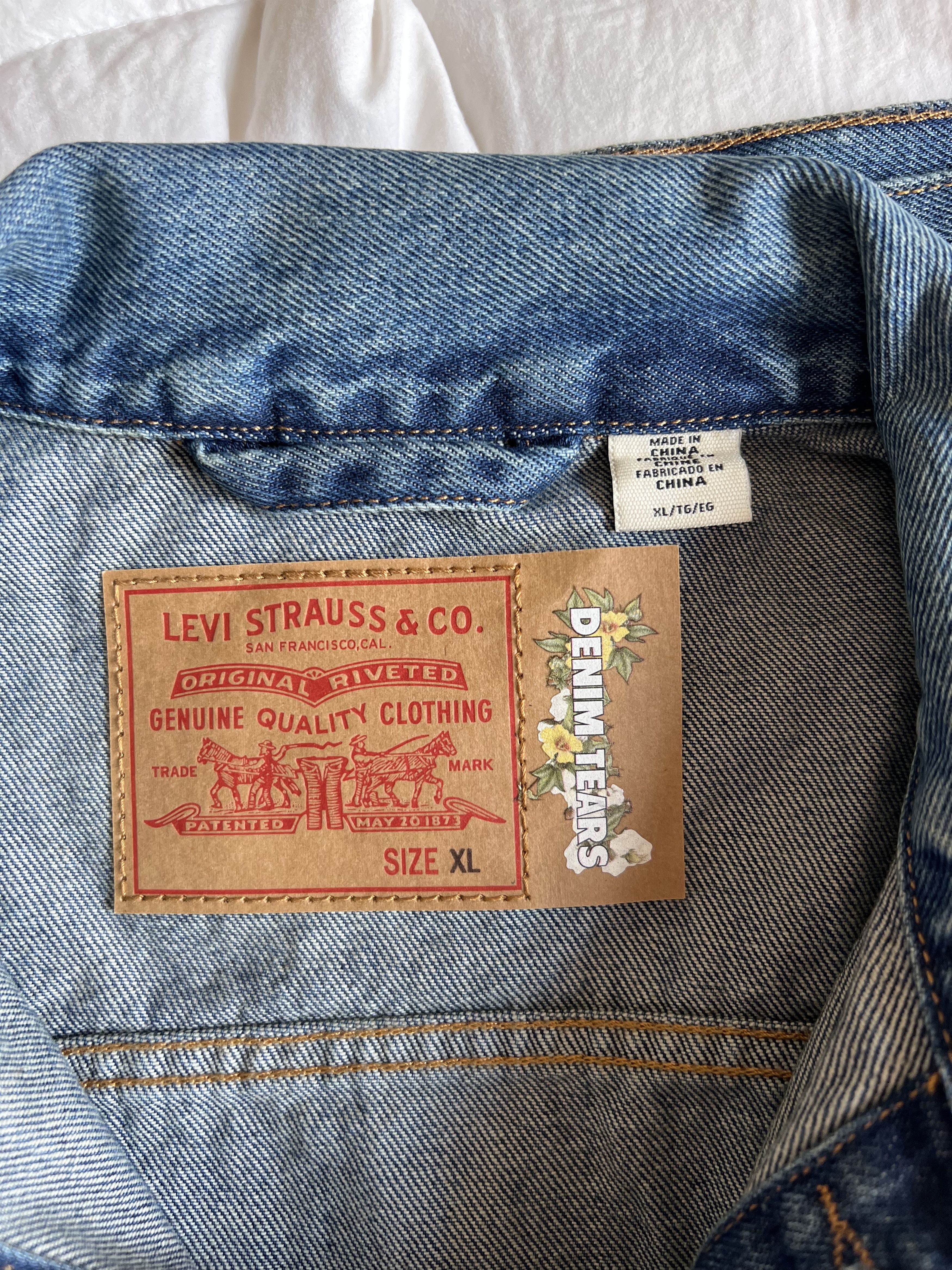 DENIM TEARS × Levi's Denim Tears Levi's Type 2 Printed Wreath Denim Jacket Dark Size US XL / EU 56 / 4 - 8 Thumbnail