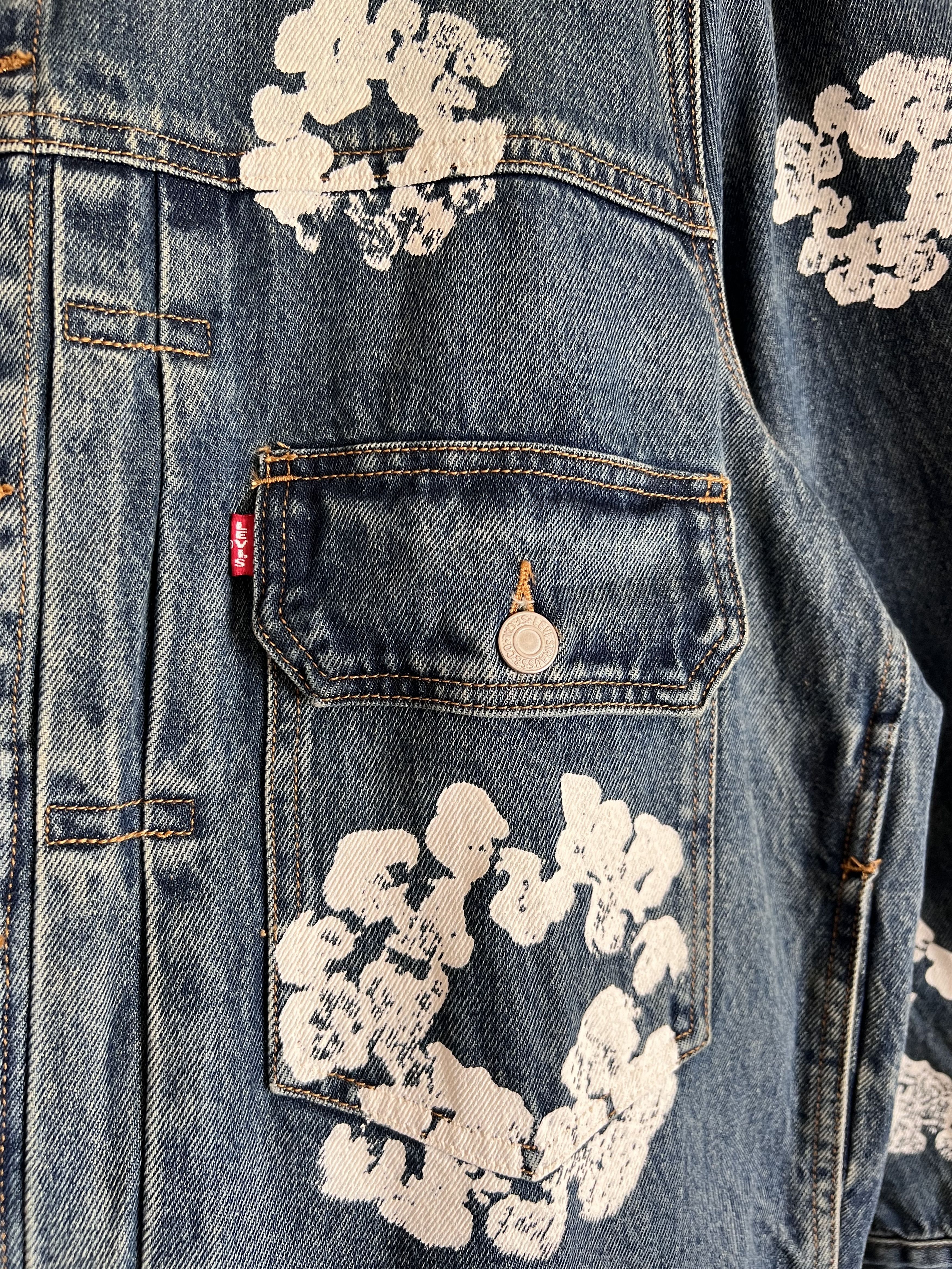 DENIM TEARS × Levi's Denim Tears Levi's Type 2 Printed Wreath Denim Jacket Dark Size US XL / EU 56 / 4 - 4 Thumbnail