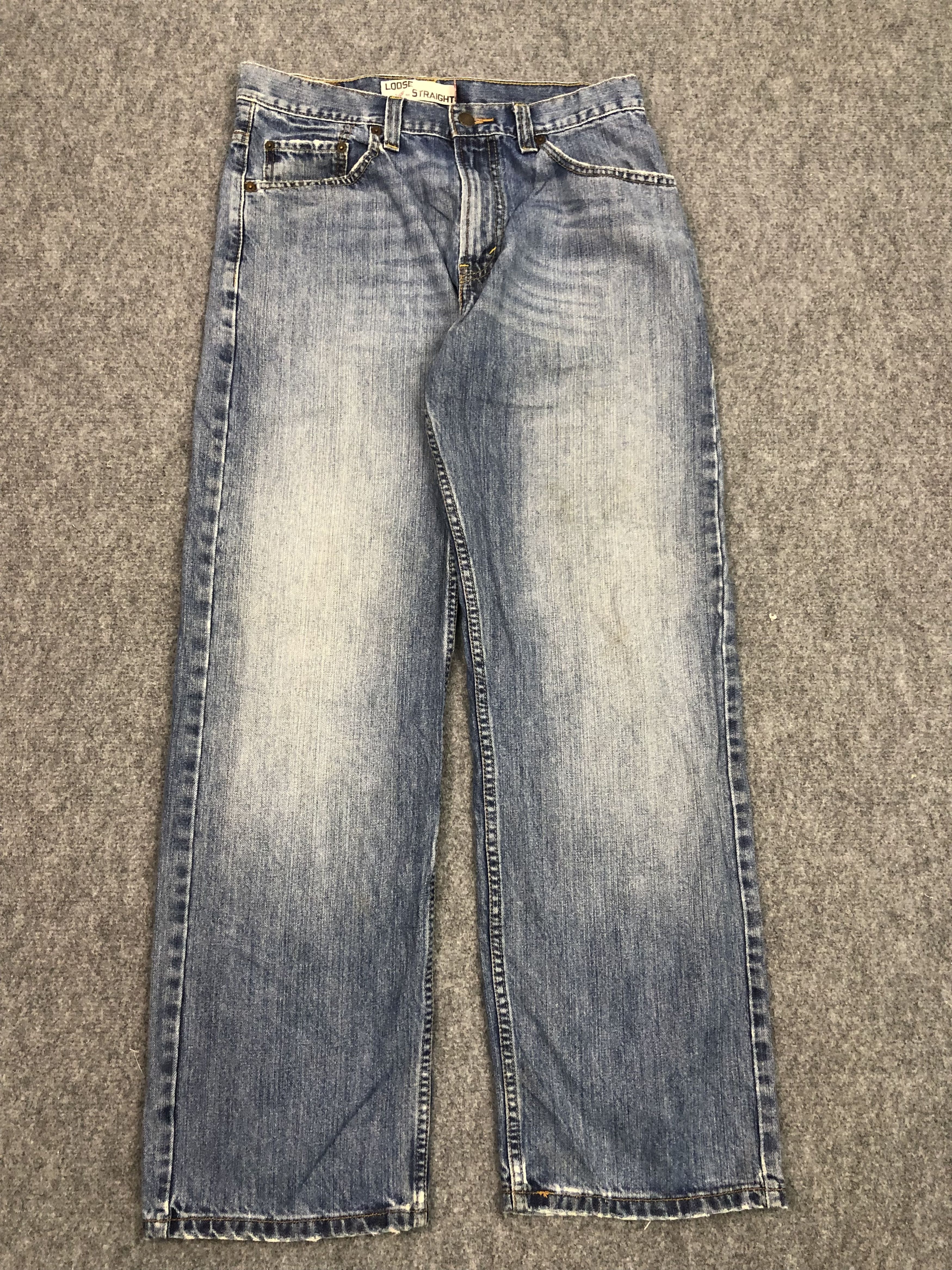 image of Levis 569 Loose Straight Cut Denim in Blue Denim, Men's (Size 33)