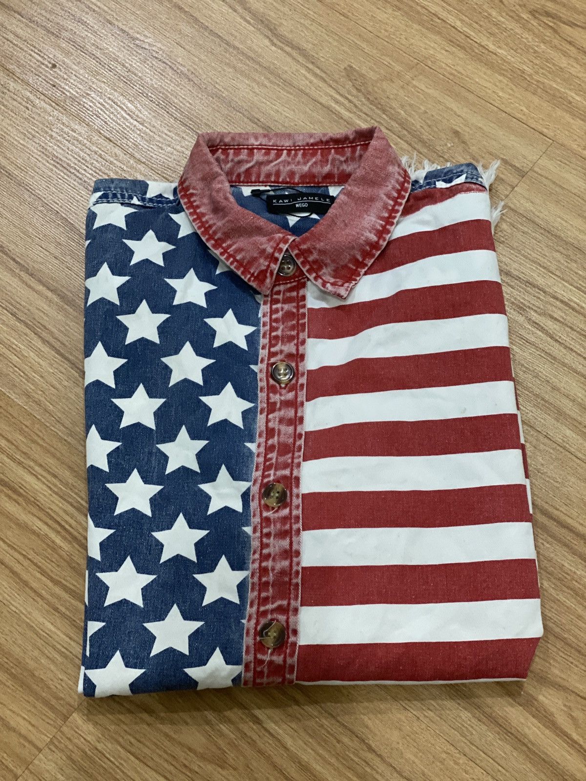 Designer × Vintage USA FLAG BUTTON UP SHIRT BY KAWI JAMELE Size US M / EU 48-50 / 2 - 14 Thumbnail