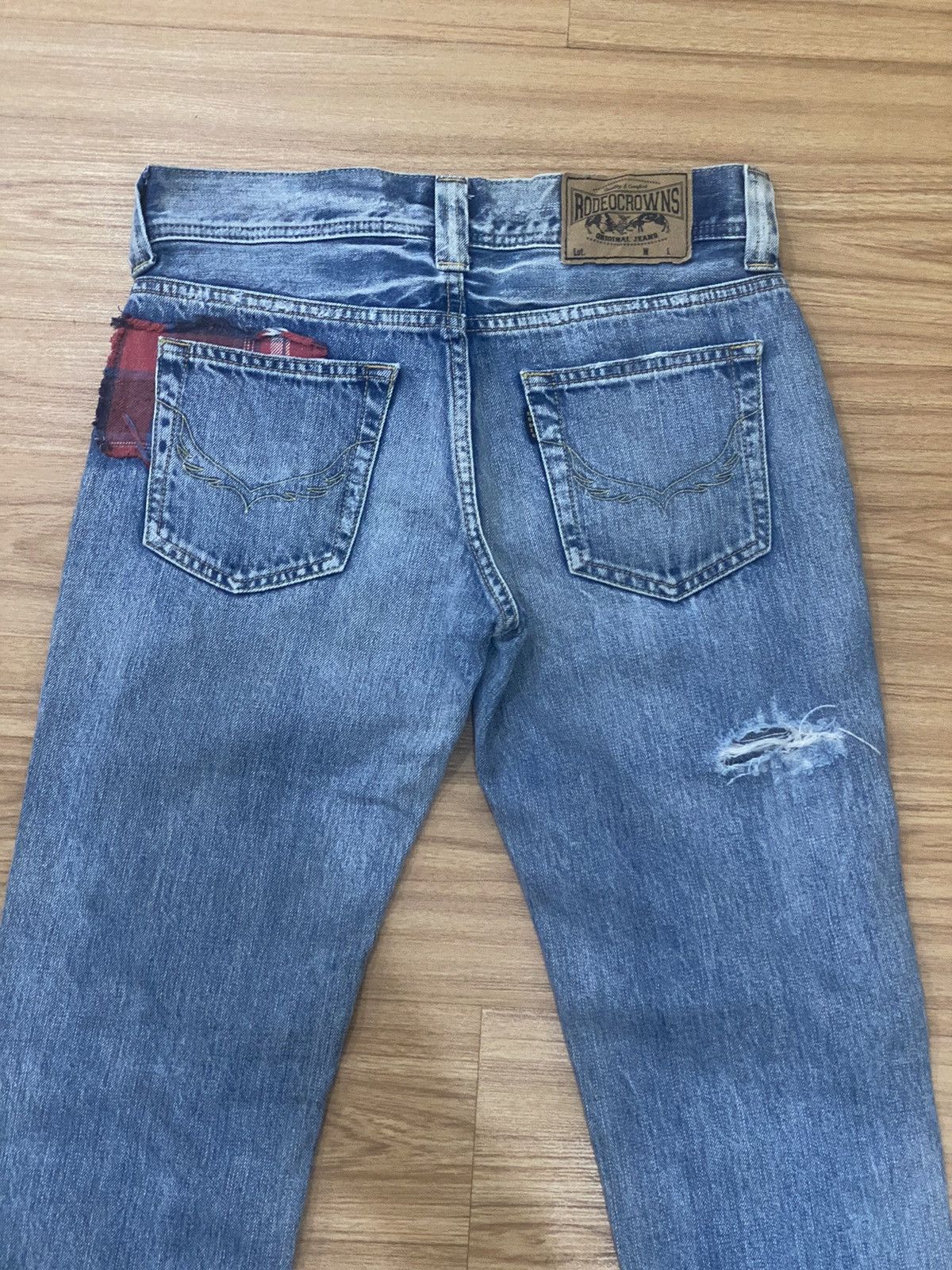 Japanese Brand RODEO CROWNS PATCHWORK DISTRESS DENIME Size US 30 / EU 46 - 9 Thumbnail