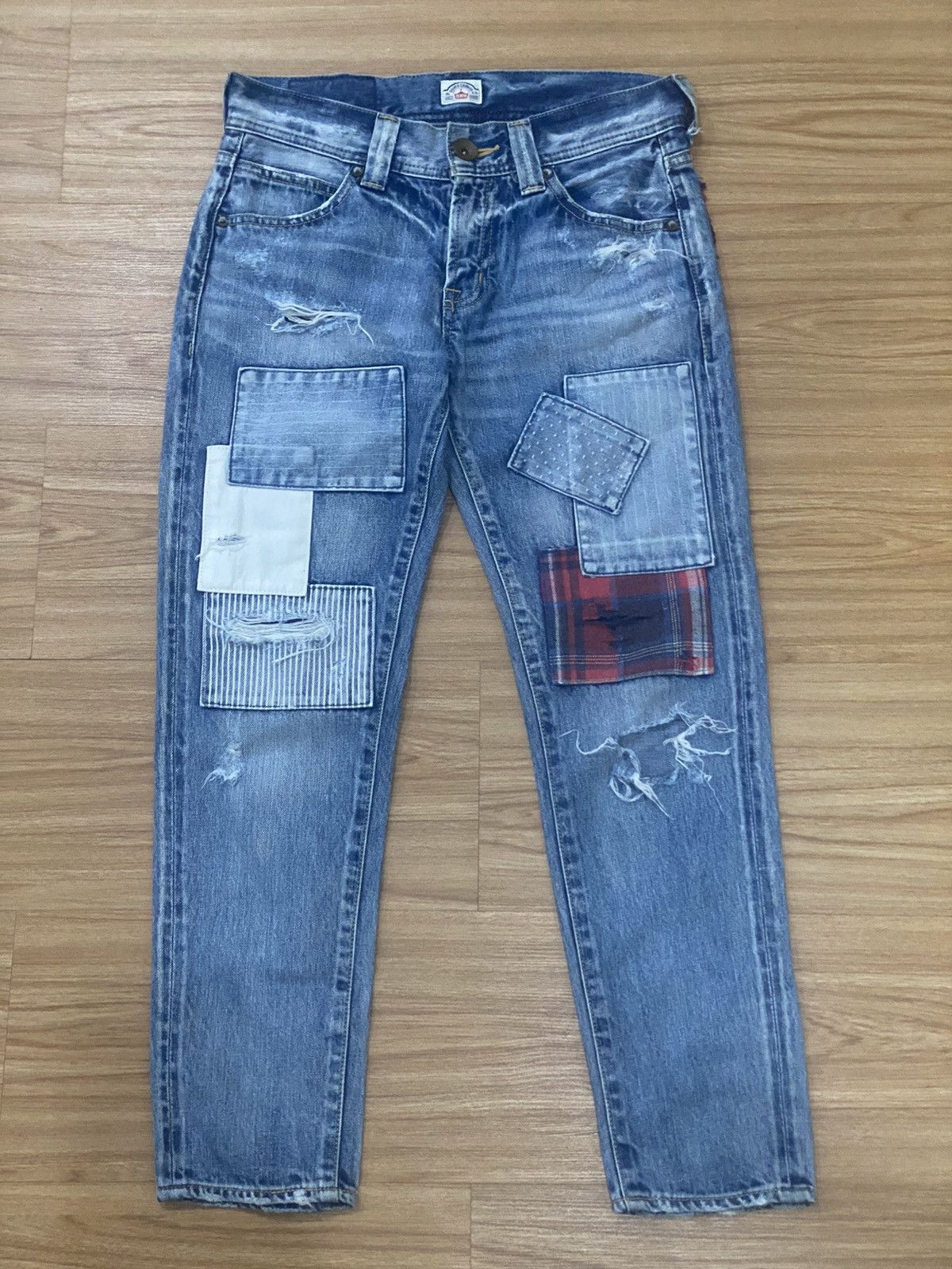 Japanese Brand RODEO CROWNS PATCHWORK DISTRESS DENIME Size US 30 / EU 46 - 1 Thumbnail