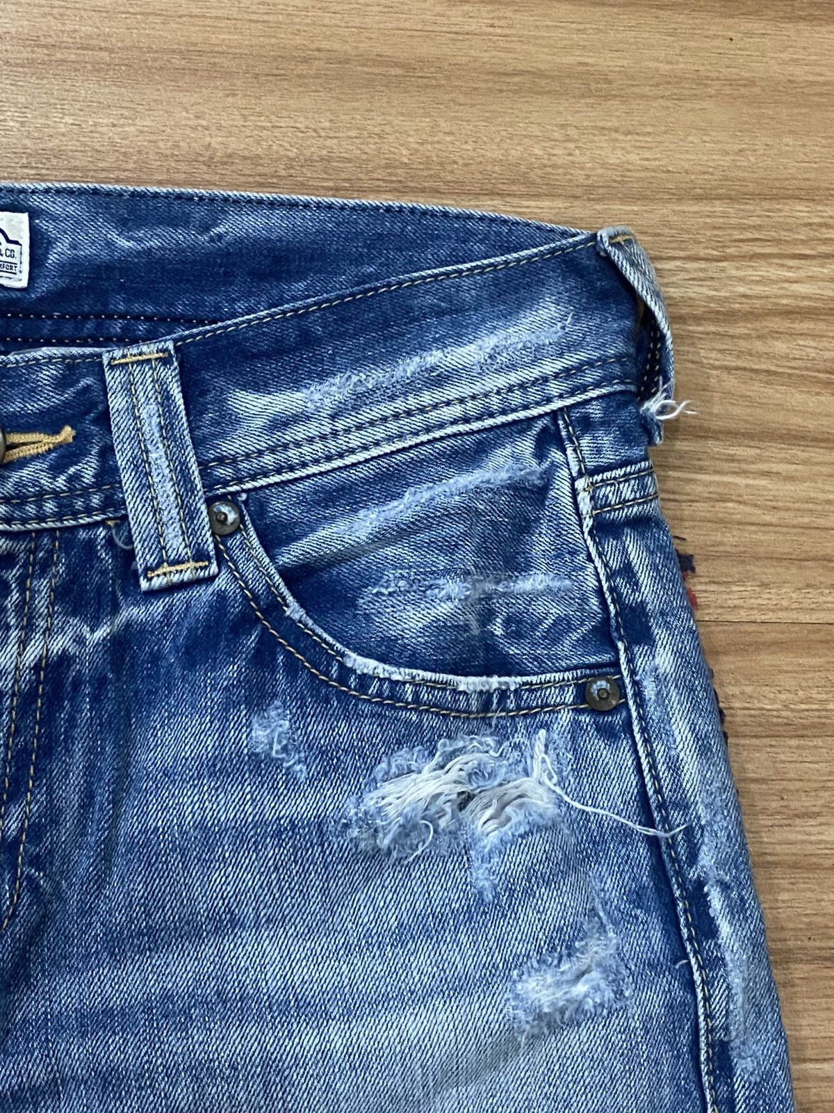 Japanese Brand RODEO CROWNS PATCHWORK DISTRESS DENIME Size US 30 / EU 46 - 4 Thumbnail