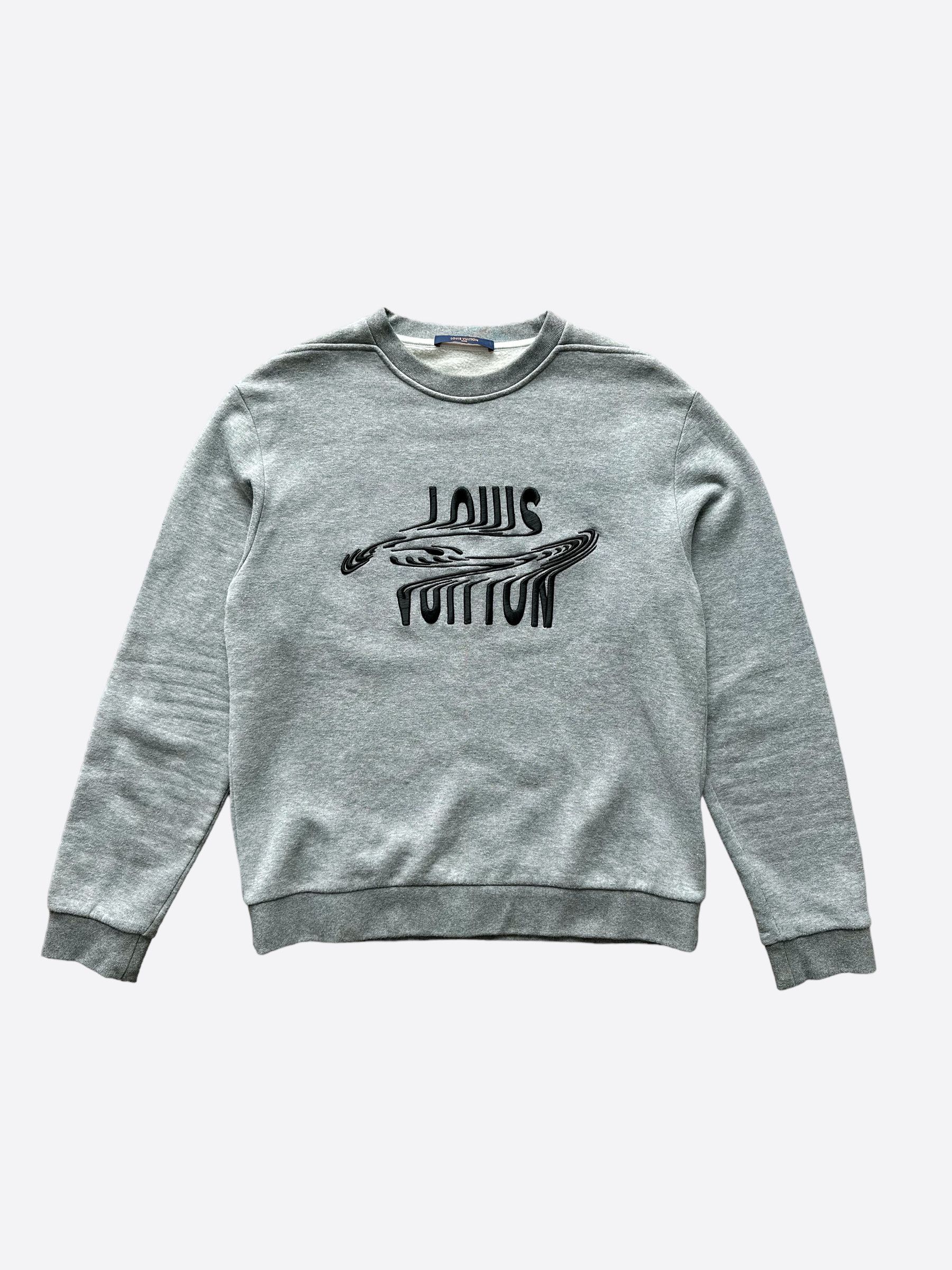 Louis Vuitton Louis Vuitton Grey Distorted Logo Sweater | Grailed
