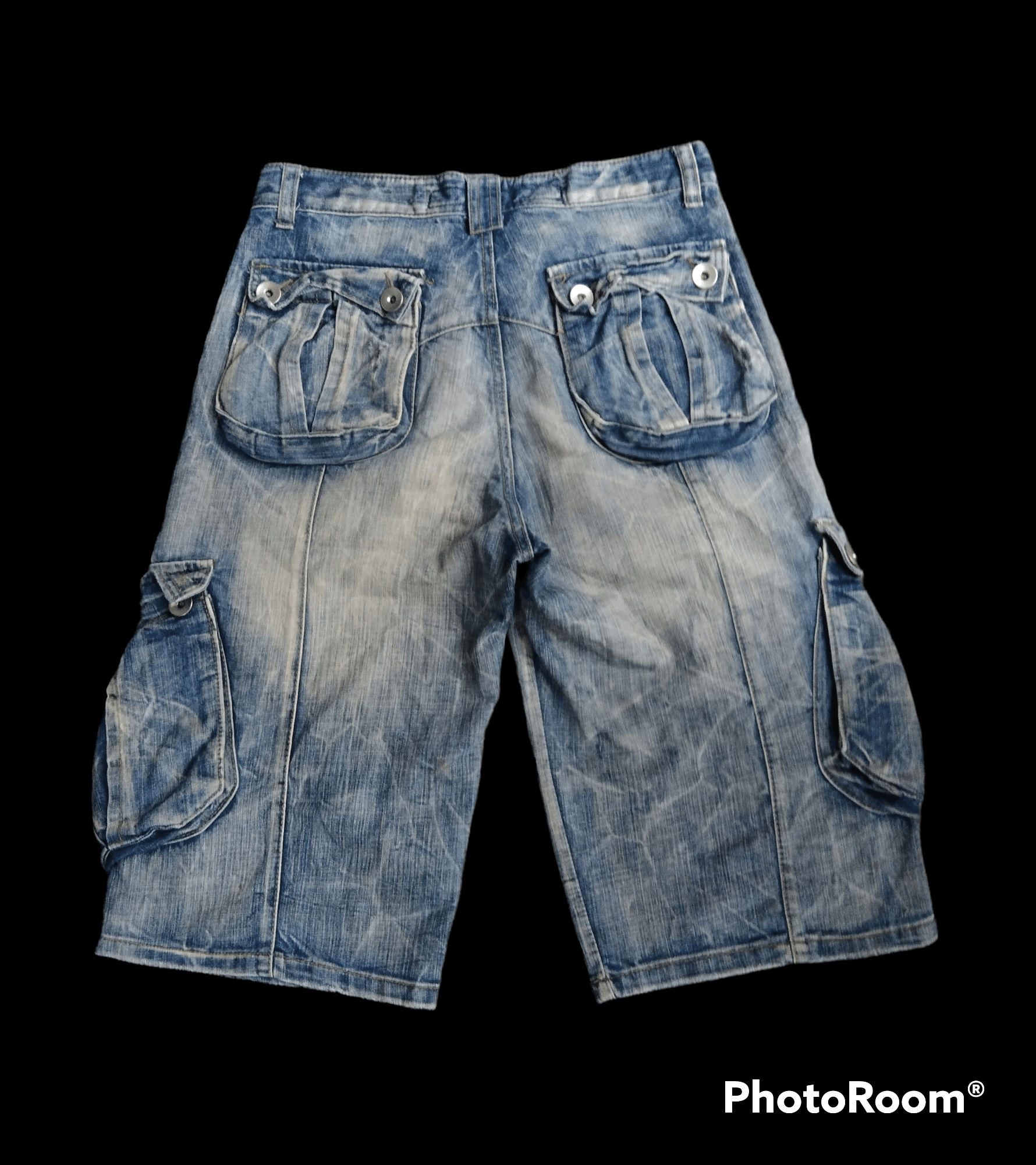 Japanese Brand BAGGY🔥DISTRESSED MULTIPOCKET SHORT PANTS Size US 33 - 2 Thumbnail