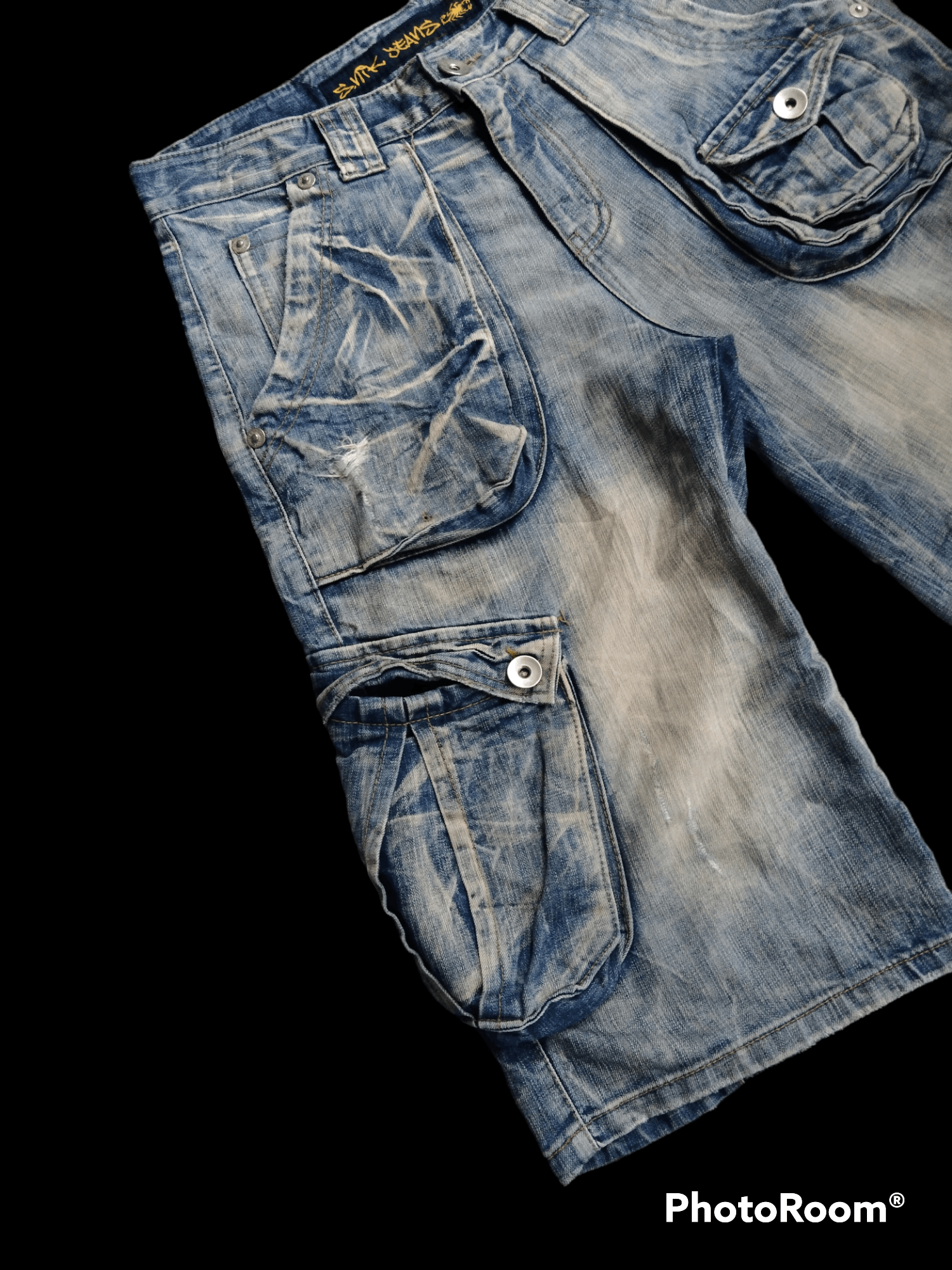Japanese Brand BAGGY🔥DISTRESSED MULTIPOCKET SHORT PANTS Size US 33 - 4 Thumbnail