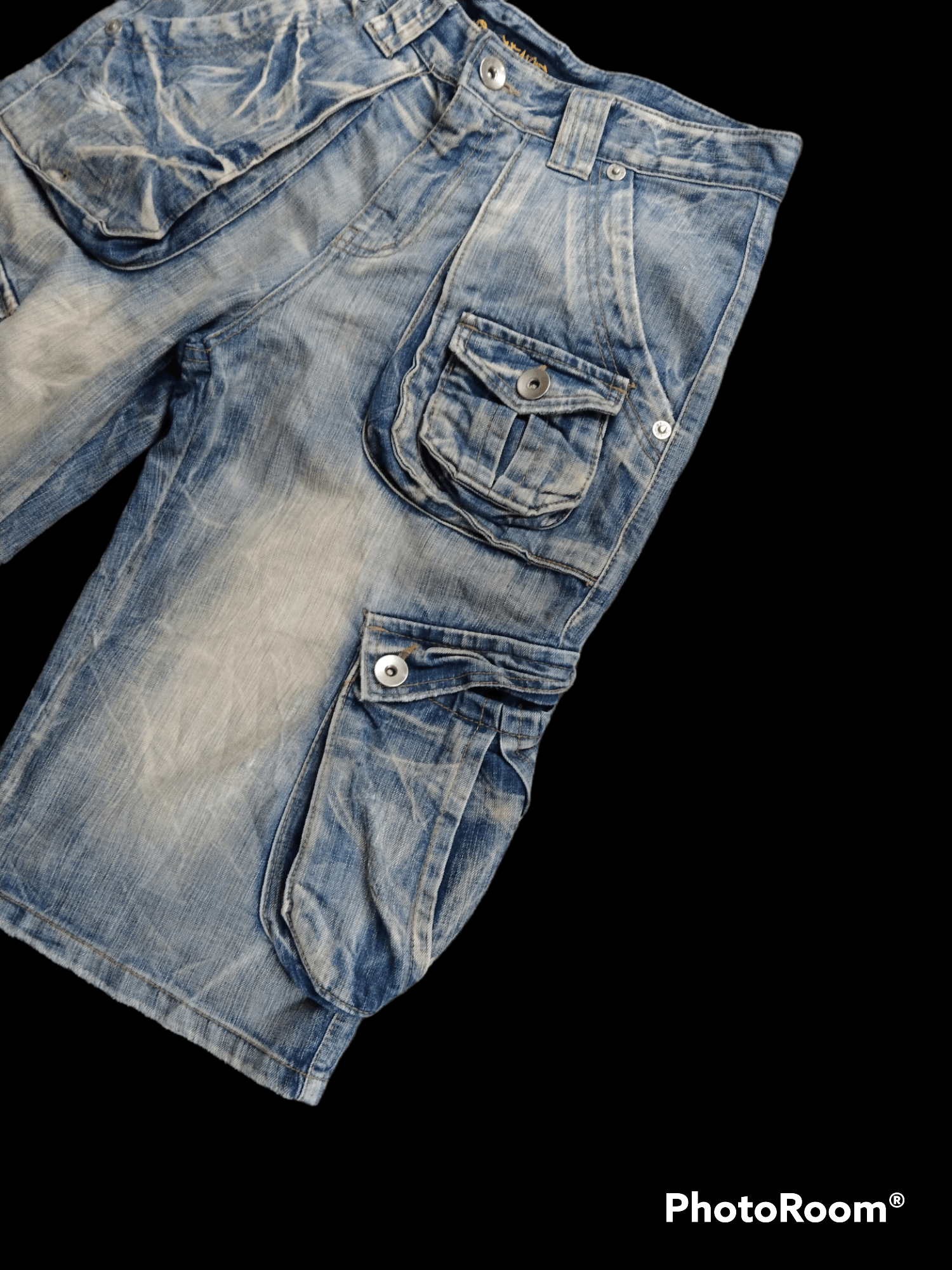 Japanese Brand BAGGY🔥DISTRESSED MULTIPOCKET SHORT PANTS Size US 33 - 3 Thumbnail