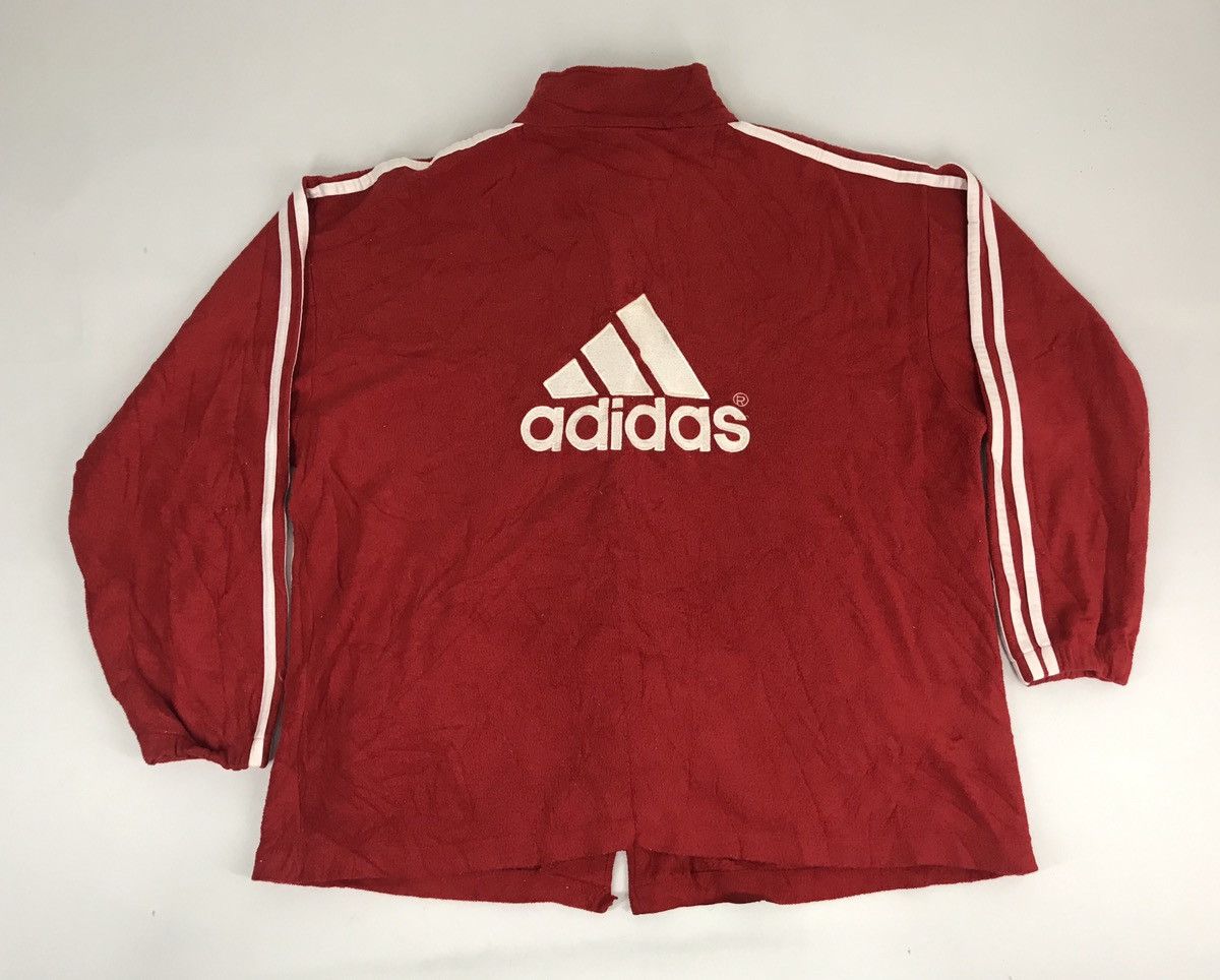 Adidas Vintage Adidas Fleece Hoodie Sweatshirt Zipper Style Size US L / EU 52-54 / 3 - 1 Thumbnail