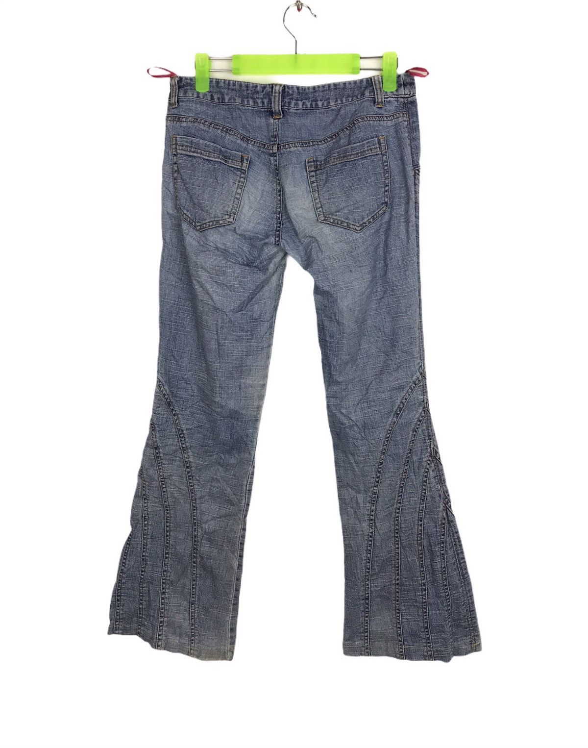 Japanese Brand Pink Papillon Bootcut Style Unisex Distressed Denim Size 29" - 1 Thumbnail