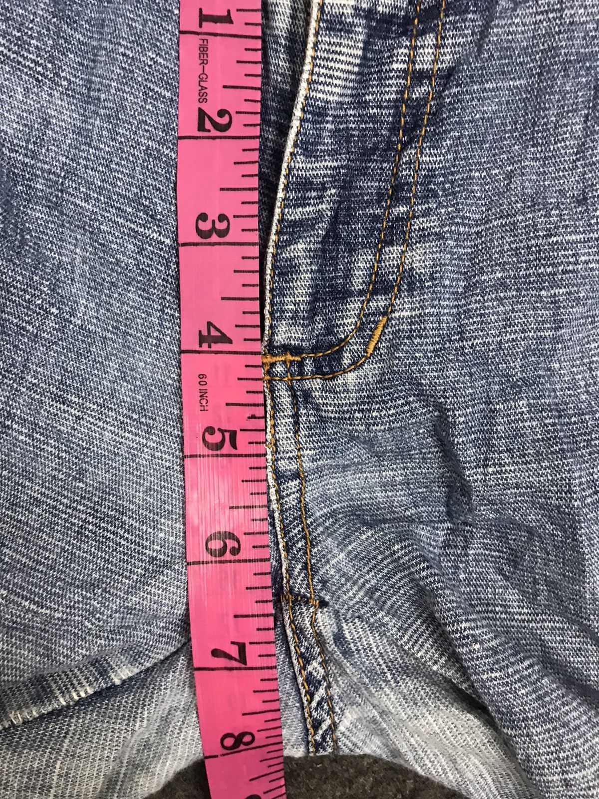 Japanese Brand Pink Papillon Bootcut Style Unisex Distressed Denim Size 29" - 4 Thumbnail