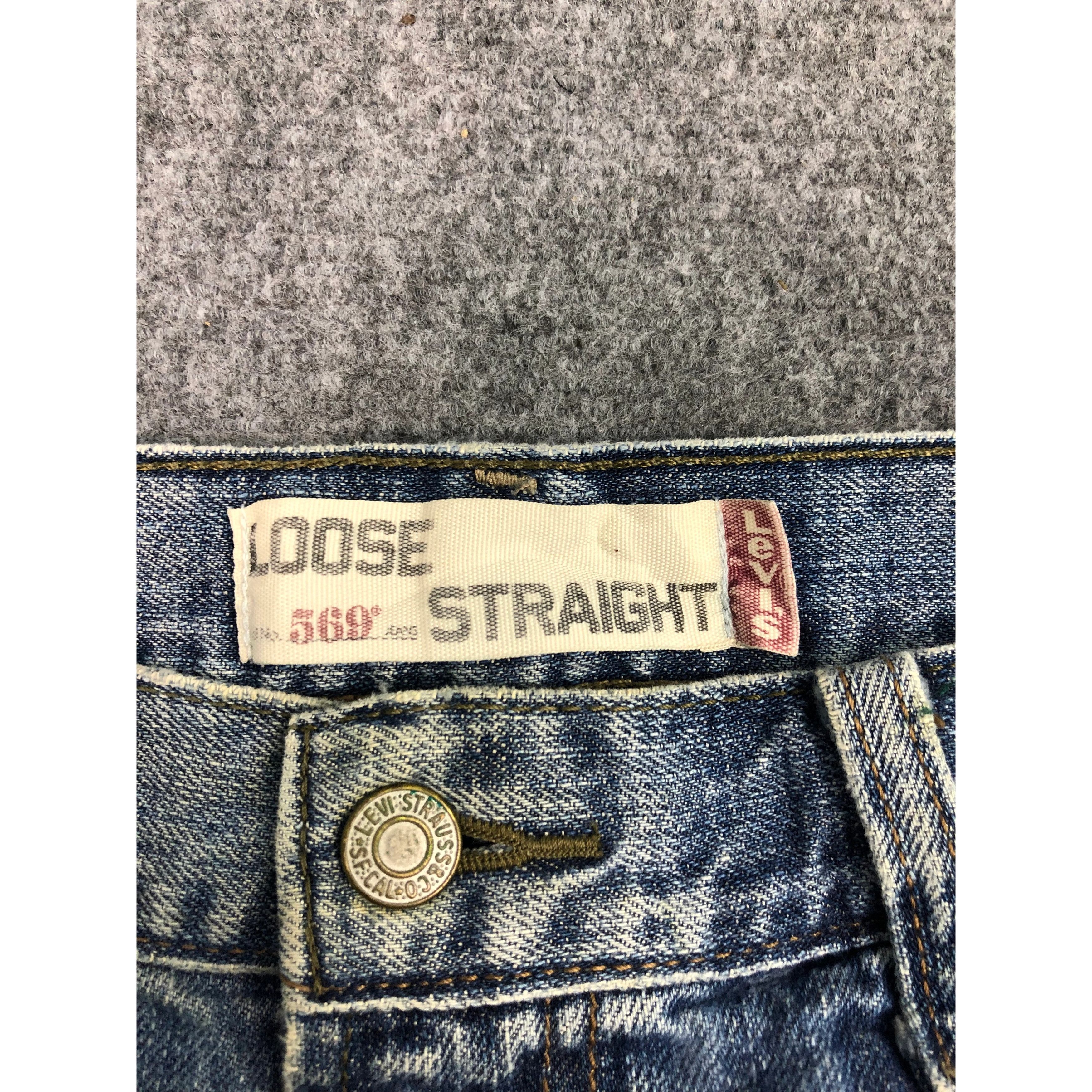 Levi's × Vintage Vintage Levis 569 Loose Straight Cut Denim Lightwash DP0336 Size US 33 - 6 Thumbnail