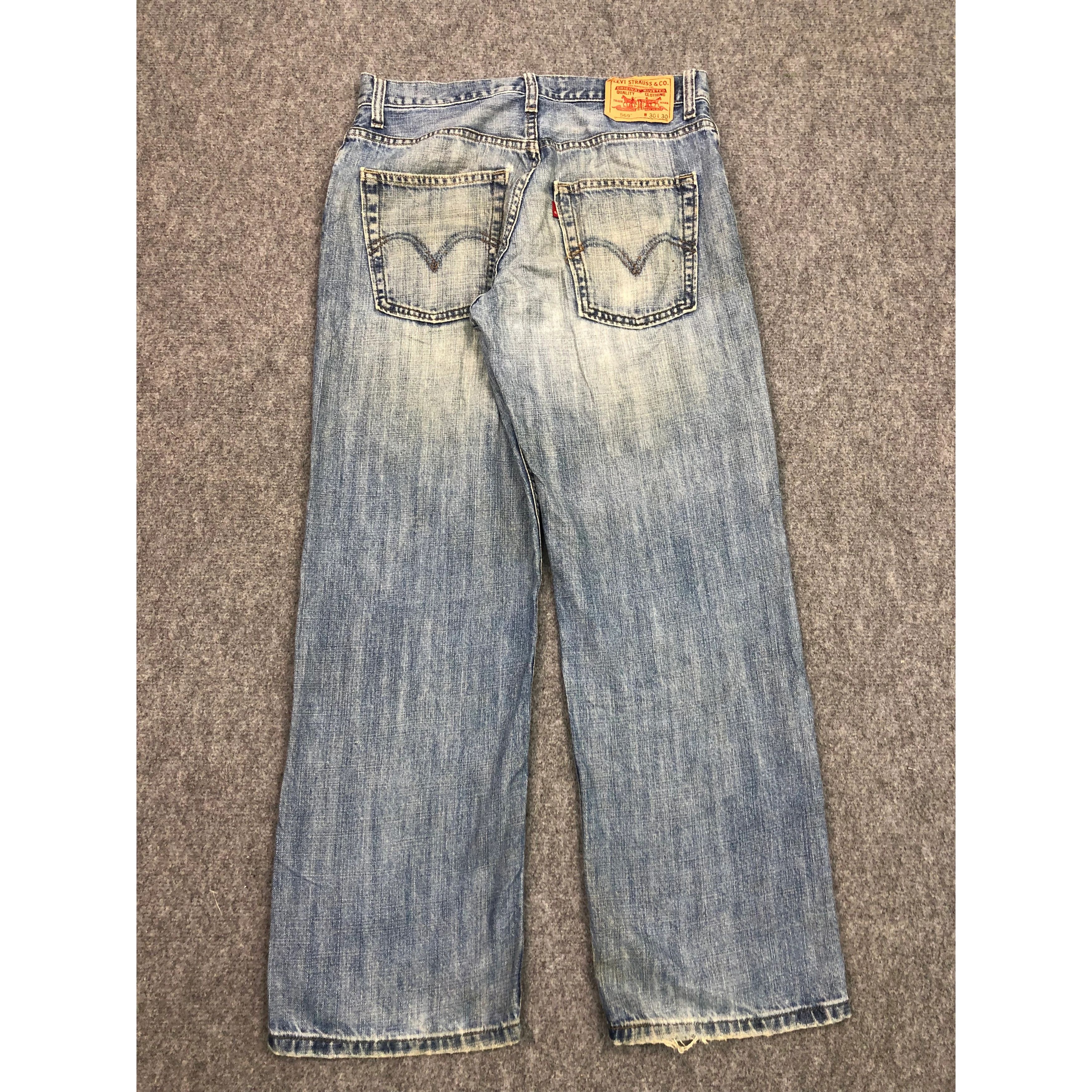 Levi's × Vintage Vintage Levis 569 Loose Straight Cut Denim Lightwash DP0336 Size US 33 - 2 Thumbnail