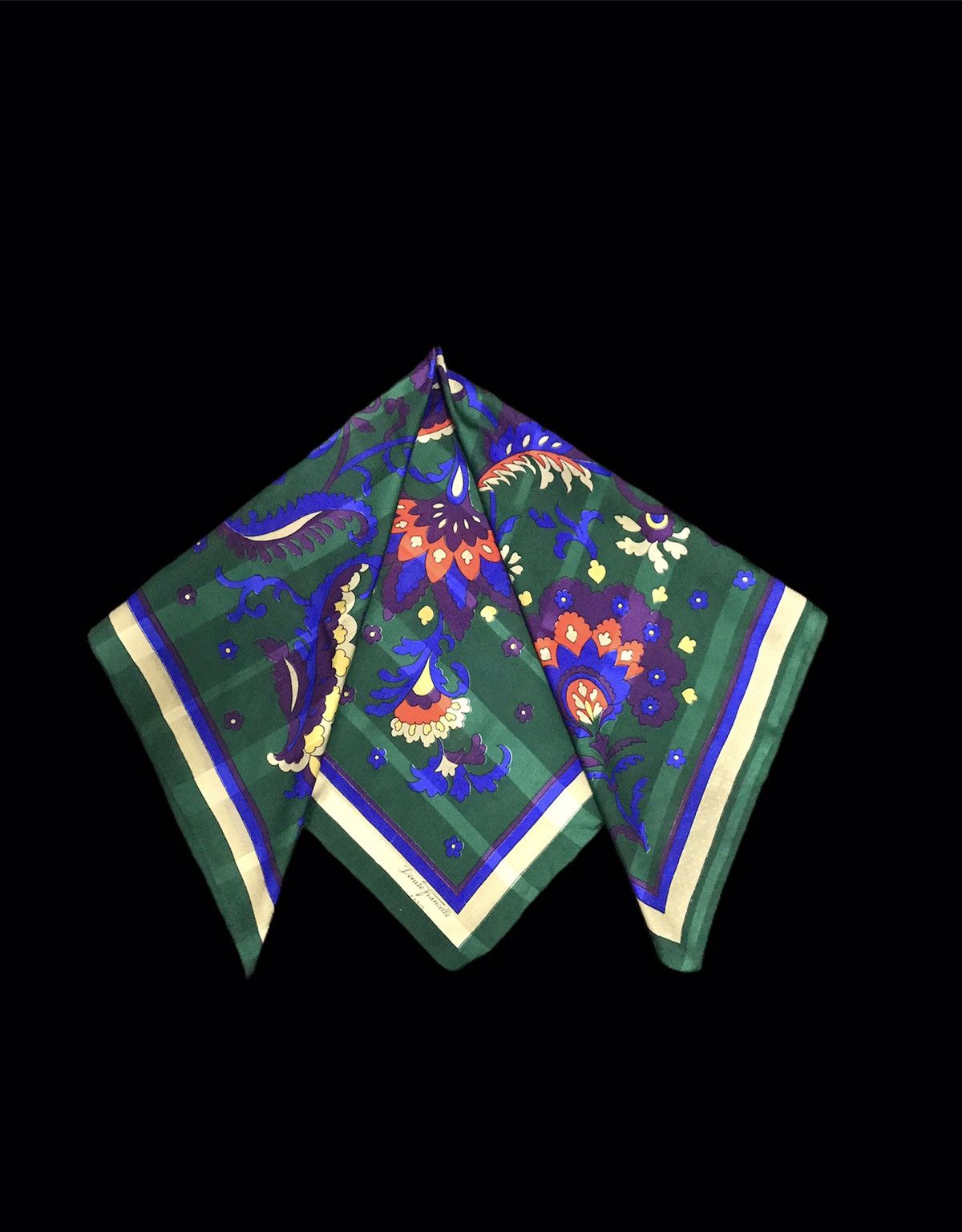 Designer Vintage 90s Denise Francelle Paris Silk Scarf Baroque Size ONE SIZE - 3 Thumbnail