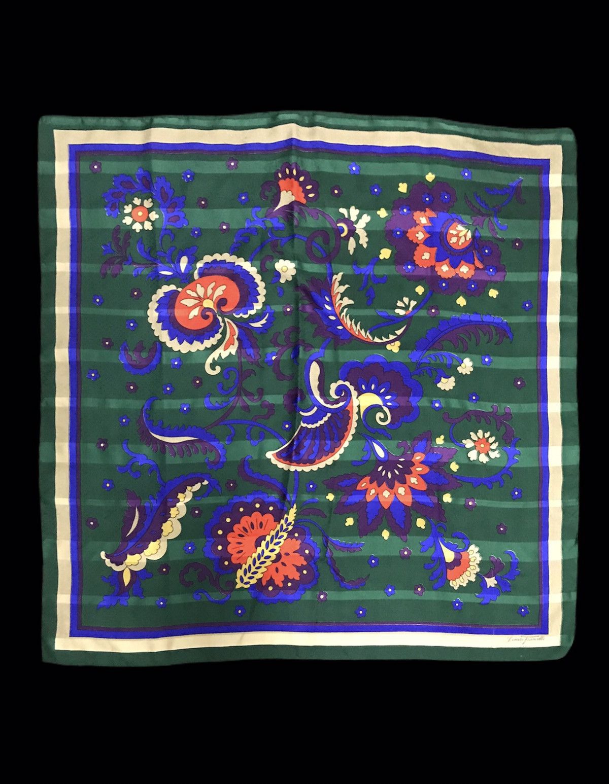 Designer Vintage 90s Denise Francelle Paris Silk Scarf Baroque Size ONE SIZE - 2 Thumbnail