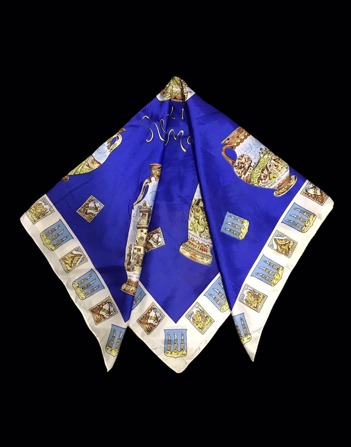 Vintage Vintage 90s Republic San Marino Silk Scarf Baroque Size ONE SIZE - 3 Thumbnail