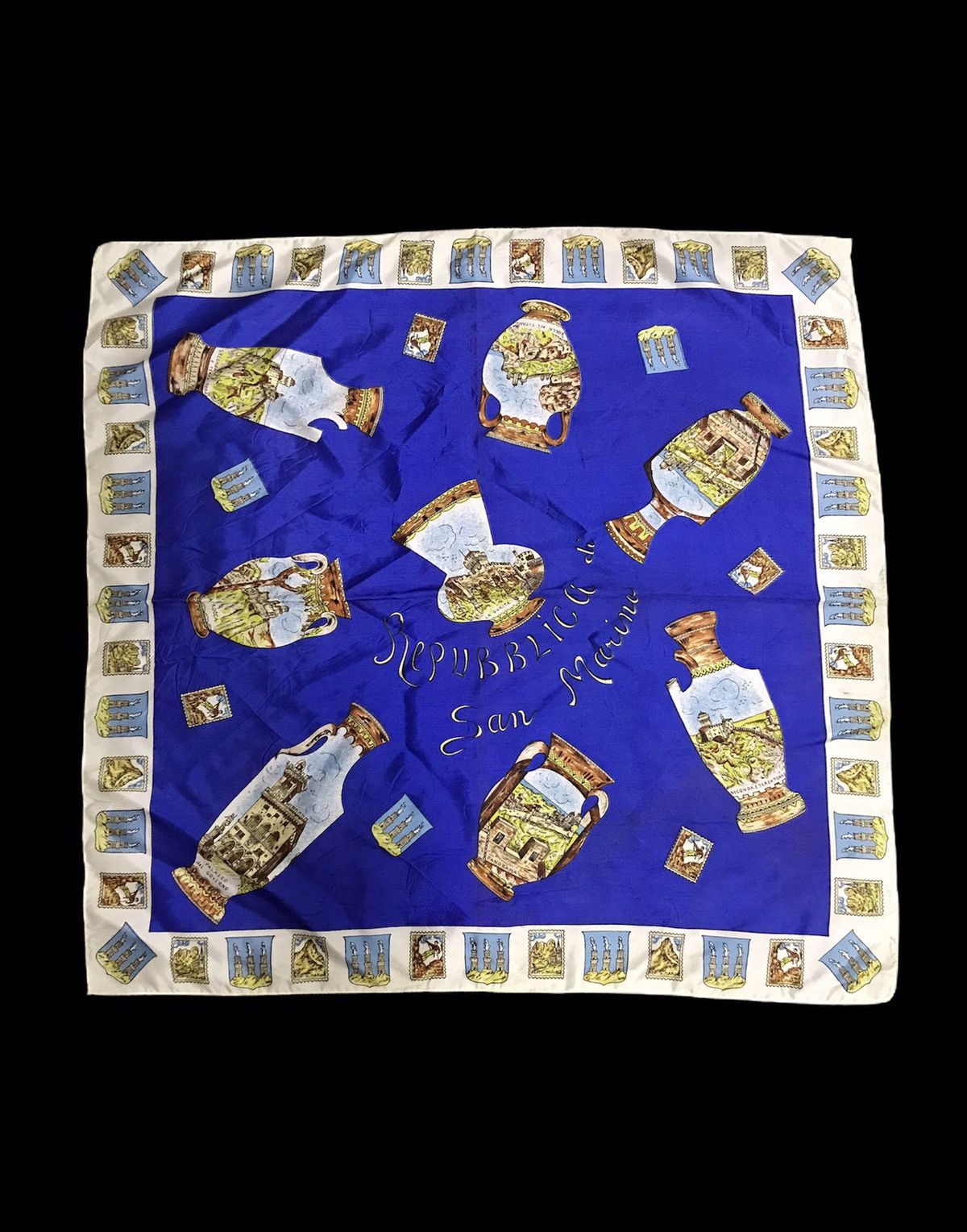 Vintage Vintage 90s Republic San Marino Silk Scarf Baroque Size ONE SIZE - 1 Thumbnail