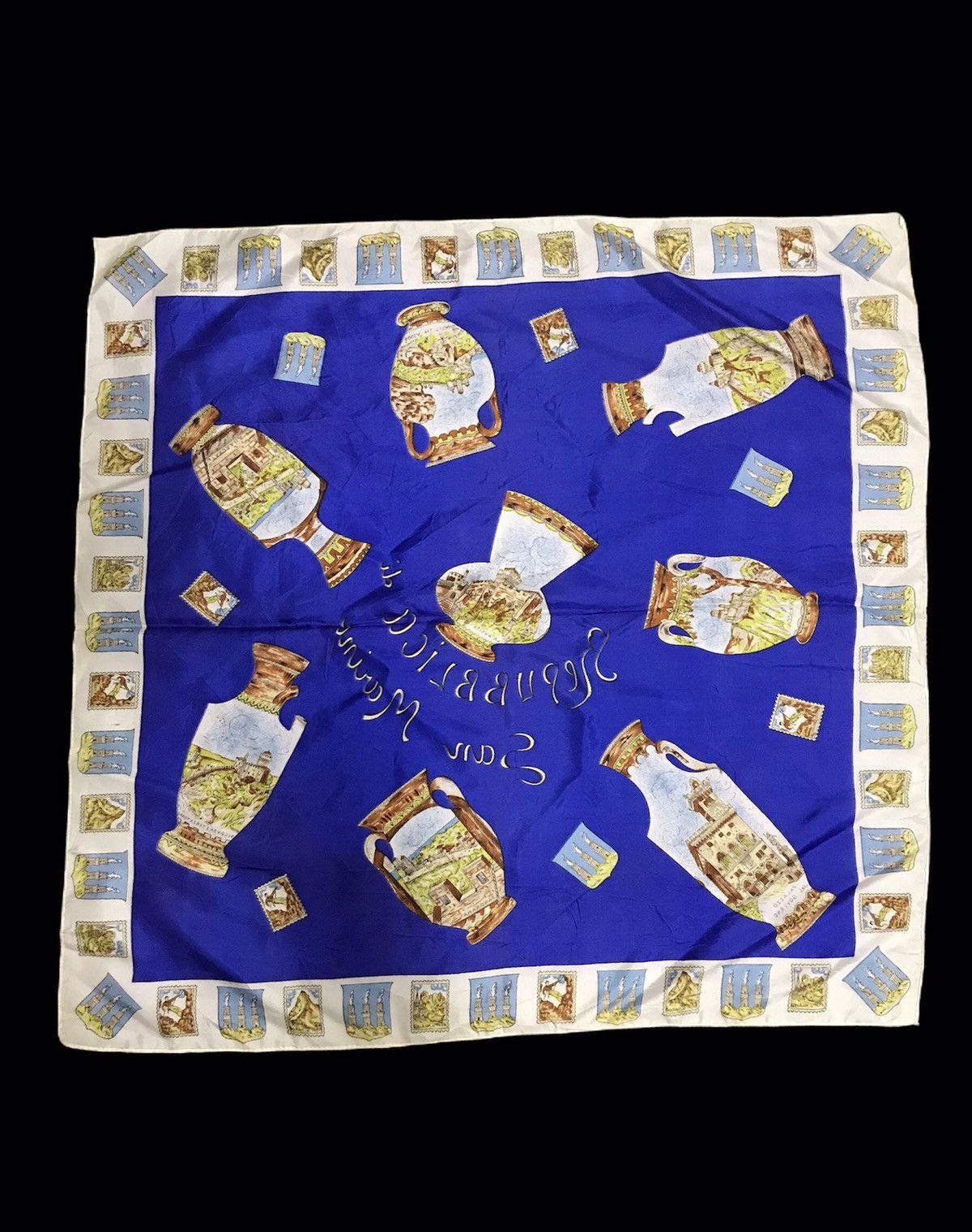 Vintage Vintage 90s Republic San Marino Silk Scarf Baroque Size ONE SIZE - 2 Thumbnail