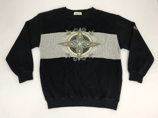 image of Vintage Simpson Sweatshirt Pull Over Embroidery Big Logo in Black, Men's (Size Medium)