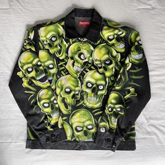 Supreme green sale skull jacket