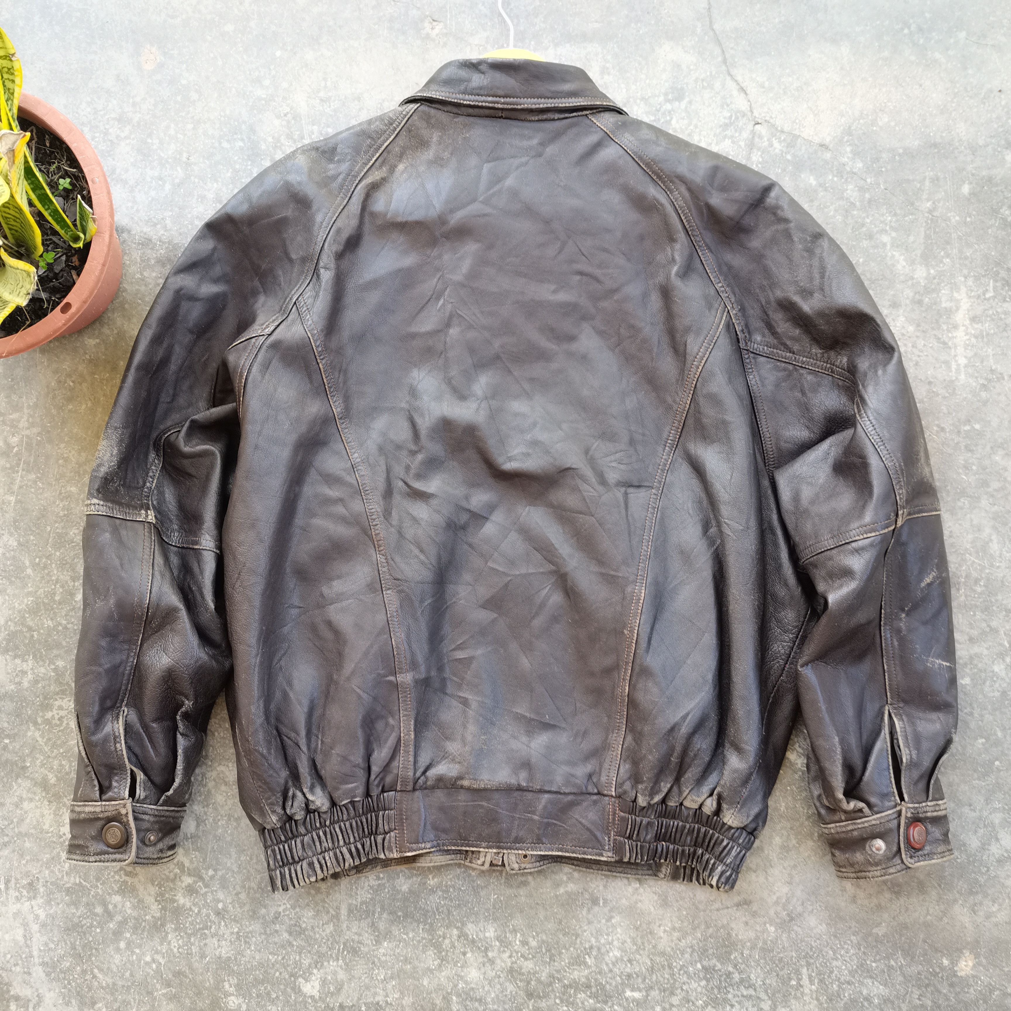 Genuine Leather Archive🔥Vintage Japanese Brand Genuine Leather Jacket Size US XL / EU 56 / 4 - 8 Thumbnail