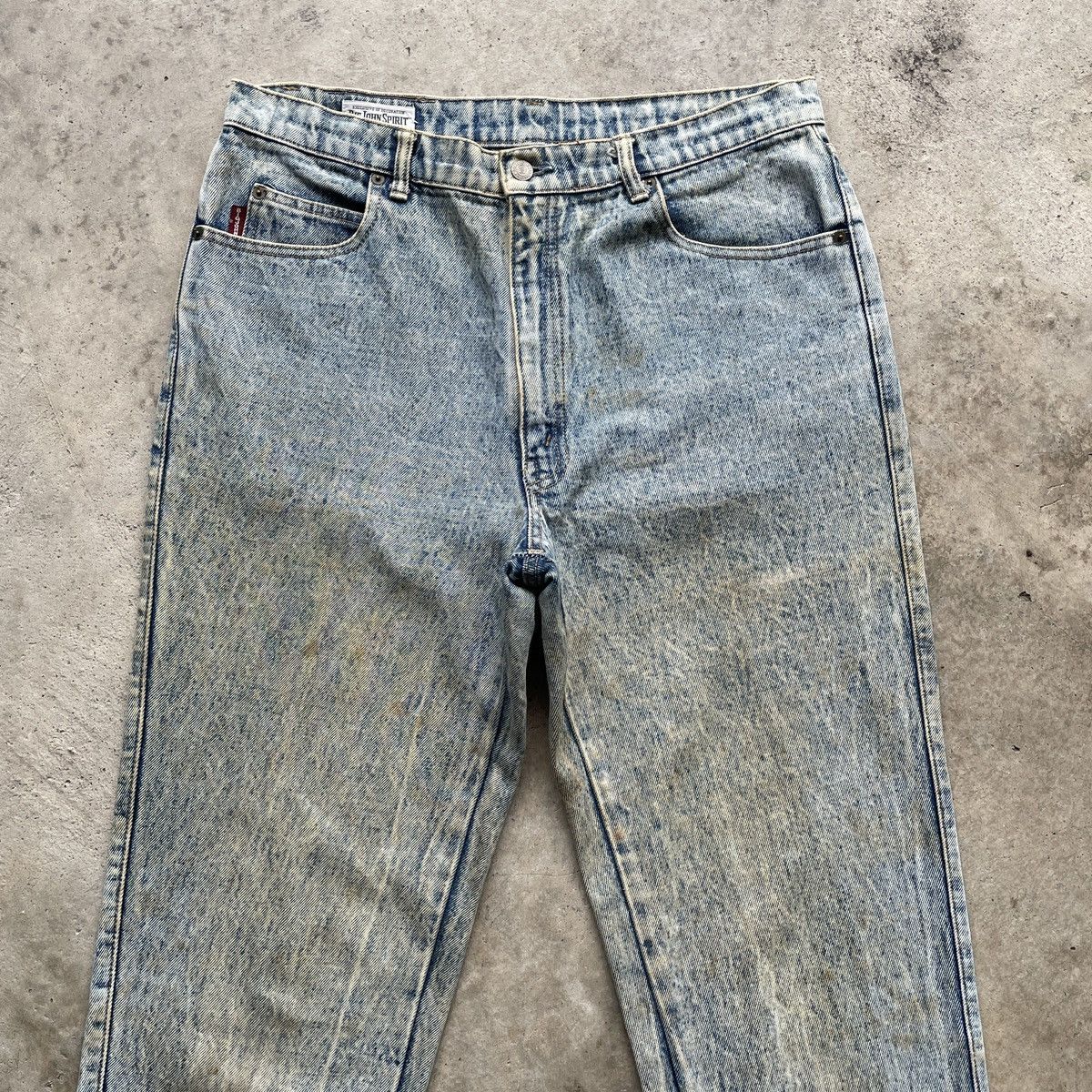 Big John × Jean Vintage Big John Faded Asics Wash Denim Jeans Pants W35 Size US 35 - 3 Thumbnail