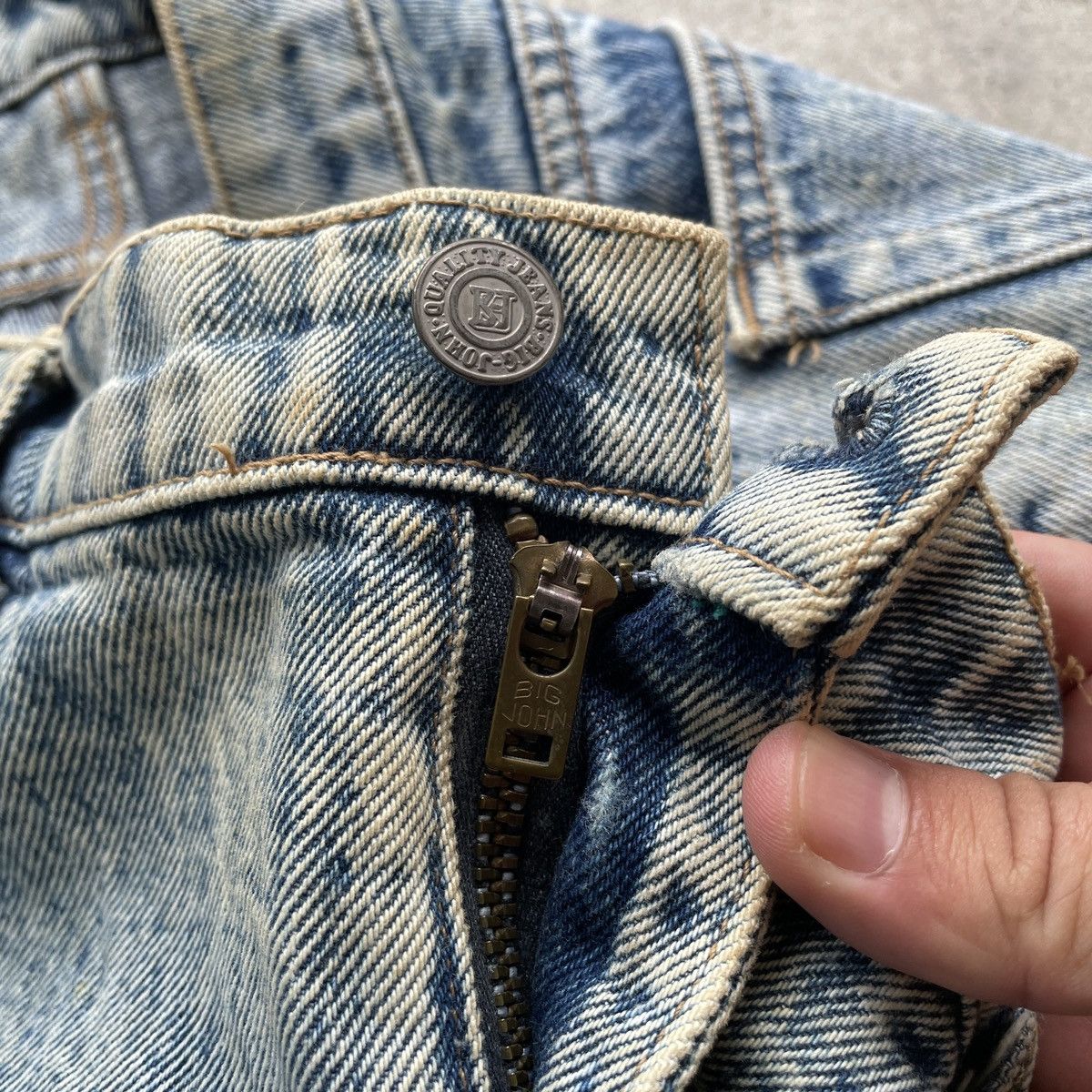 Big John × Jean Vintage Big John Faded Asics Wash Denim Jeans Pants W35 Size US 35 - 9 Thumbnail