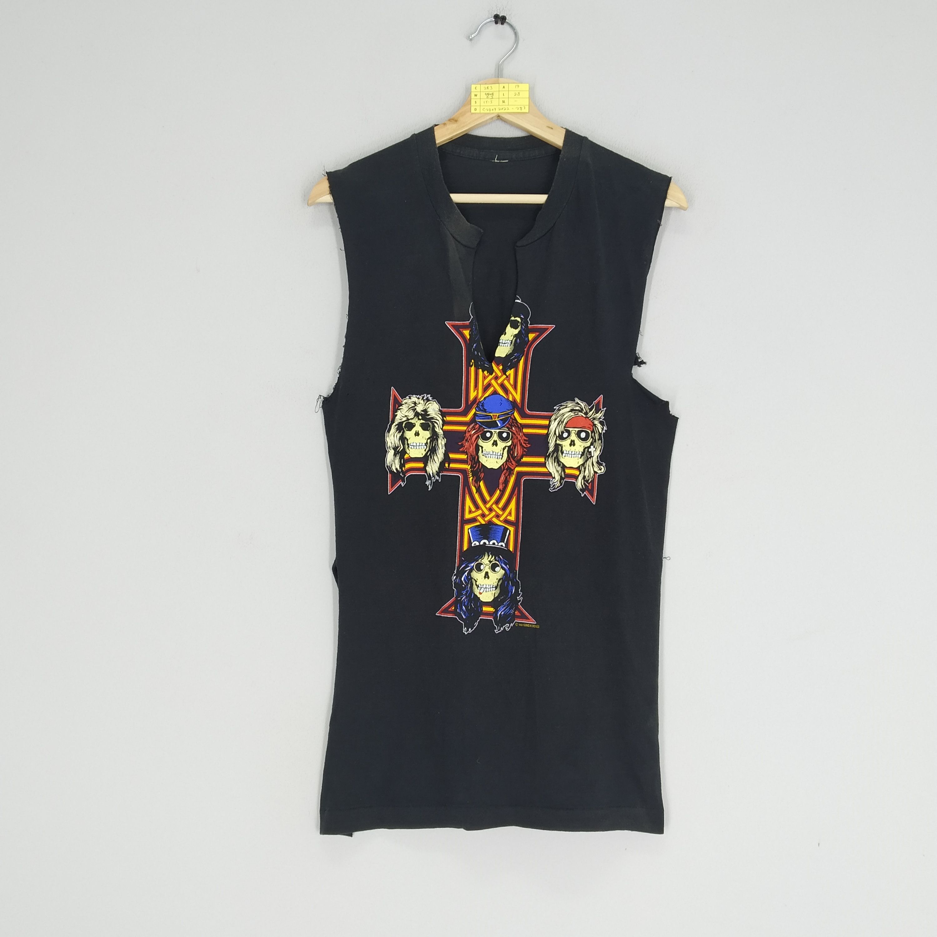Band Tees Vintage 80s Distressed Gun N Roses Cut Off Sleeve Shirt Size US S / EU 44-46 / 1 - 1 Thumbnail