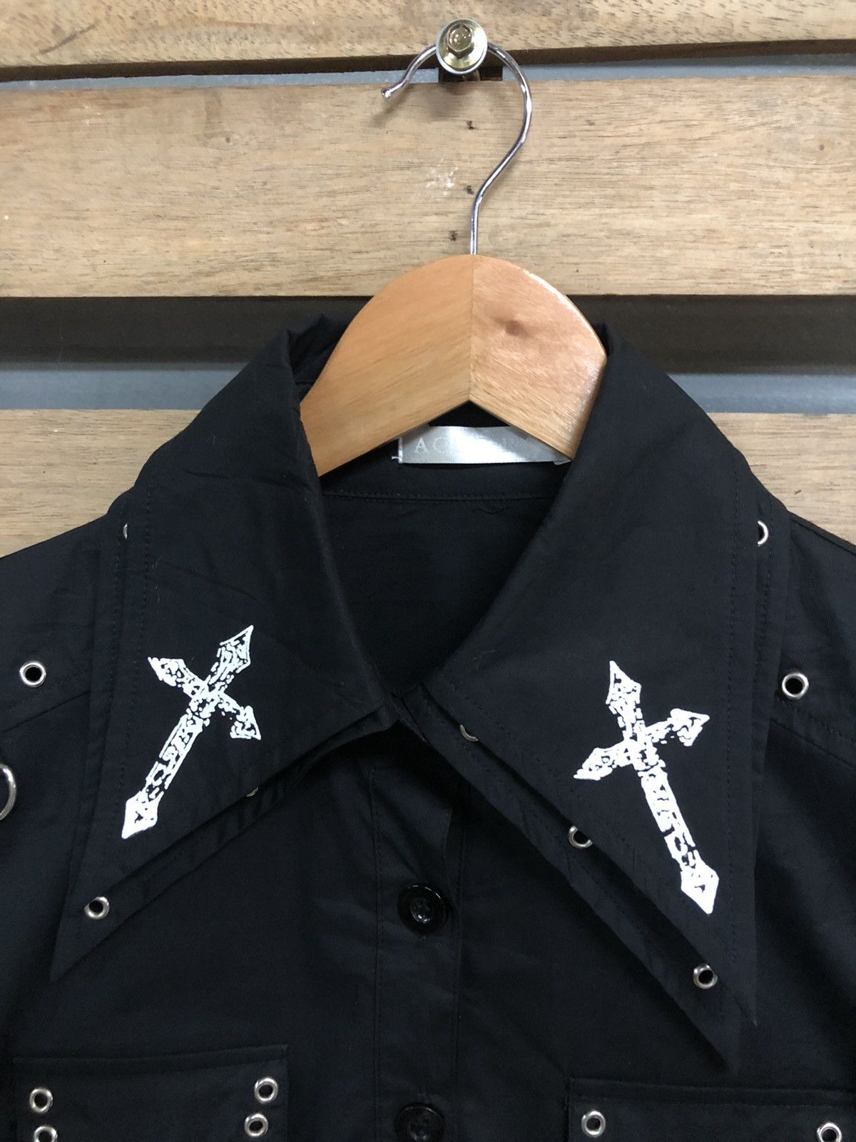 Japanese Brand ACDC RAG SEDITIONARIES PUNK DESIGN DOUBLE COLLAR SHIRT Size US S / EU 44-46 / 1 - 6 Thumbnail