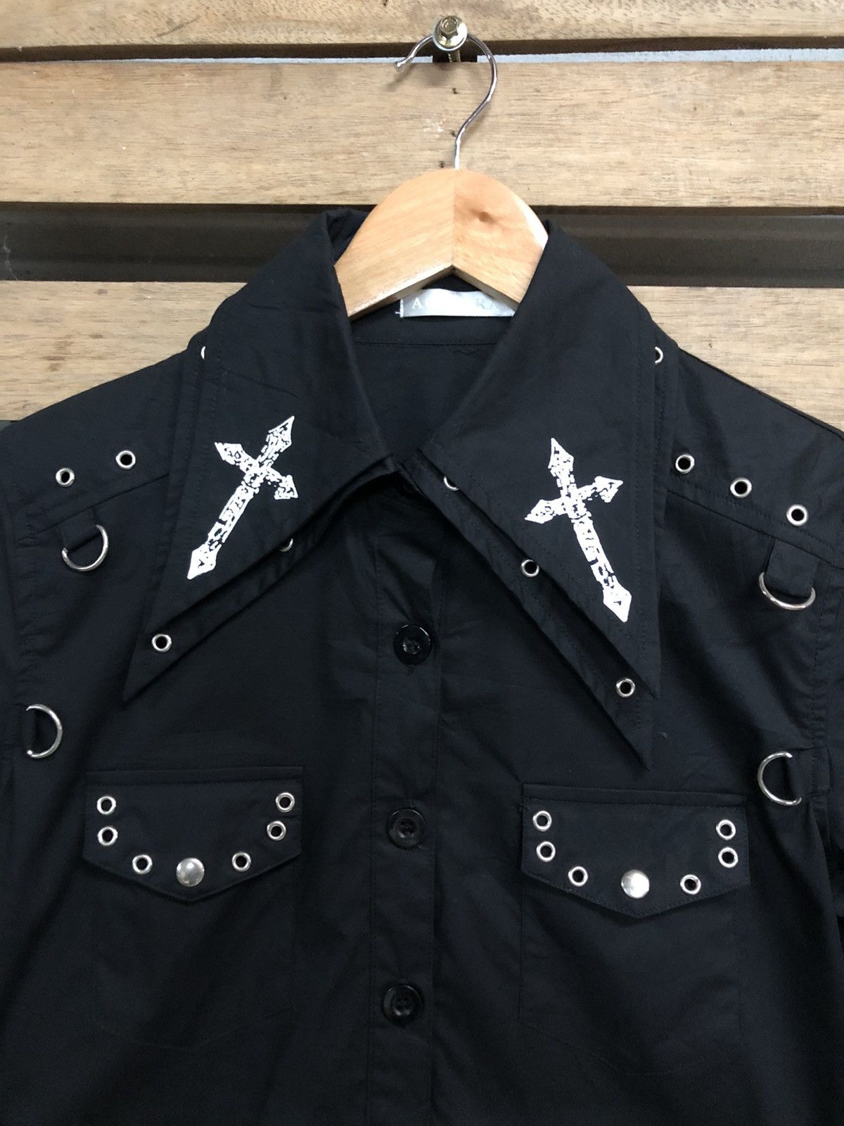 Japanese Brand ACDC RAG SEDITIONARIES PUNK DESIGN DOUBLE COLLAR SHIRT Size US S / EU 44-46 / 1 - 8 Thumbnail