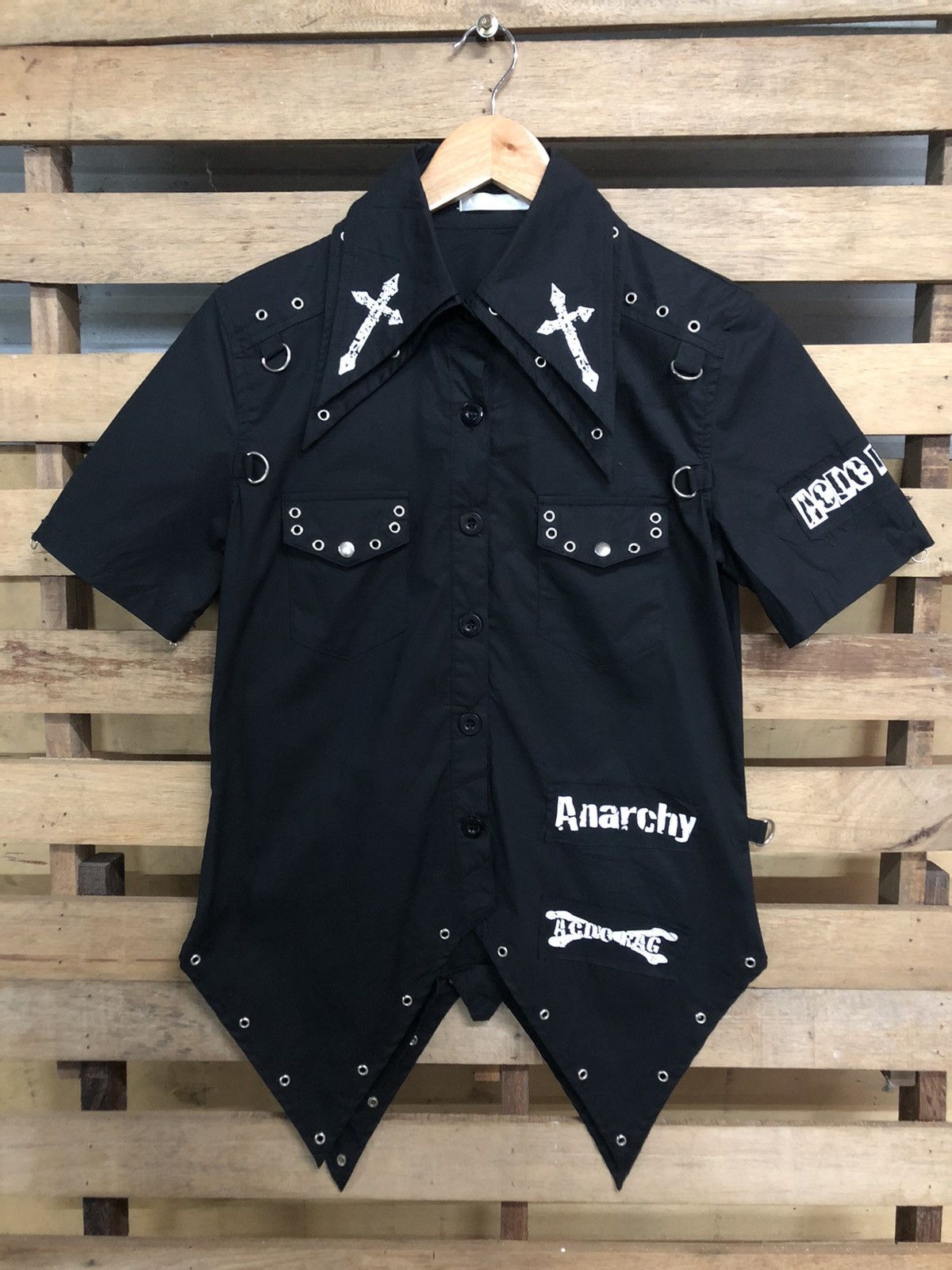 Japanese Brand ACDC RAG SEDITIONARIES PUNK DESIGN DOUBLE COLLAR SHIRT Size US S / EU 44-46 / 1 - 1 Thumbnail
