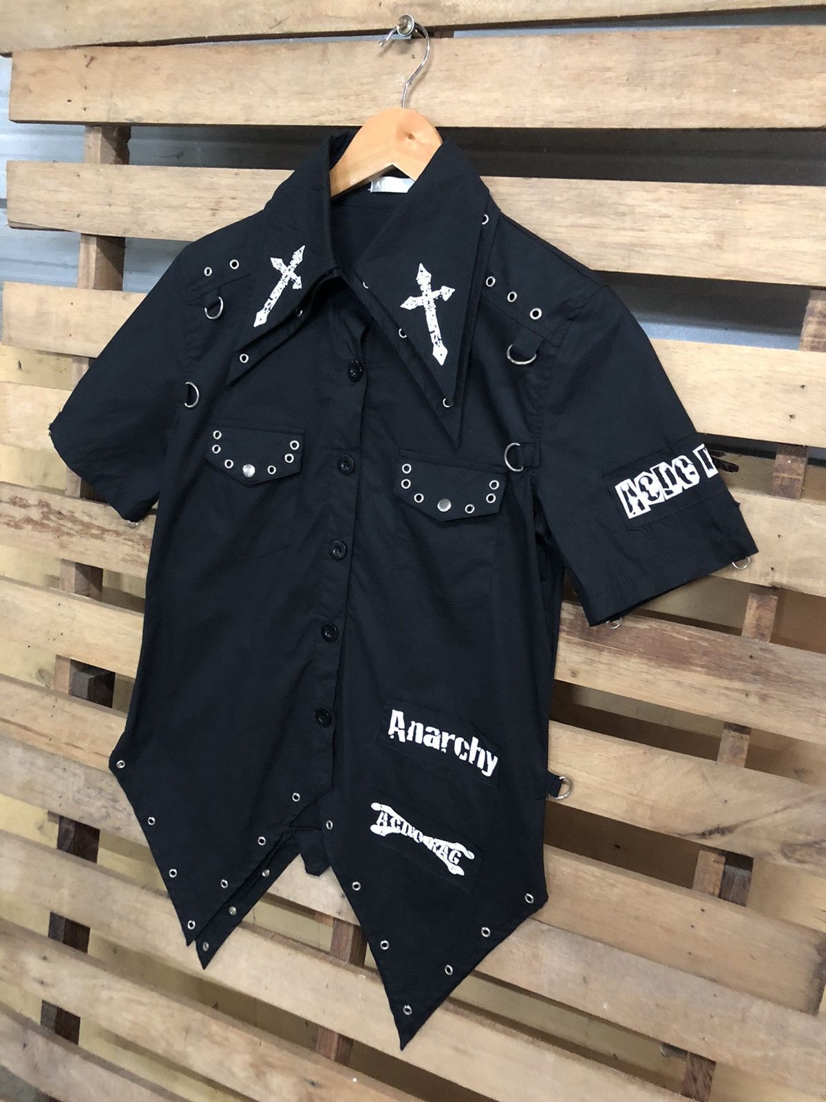 Japanese Brand ACDC RAG SEDITIONARIES PUNK DESIGN DOUBLE COLLAR SHIRT Size US S / EU 44-46 / 1 - 3 Thumbnail