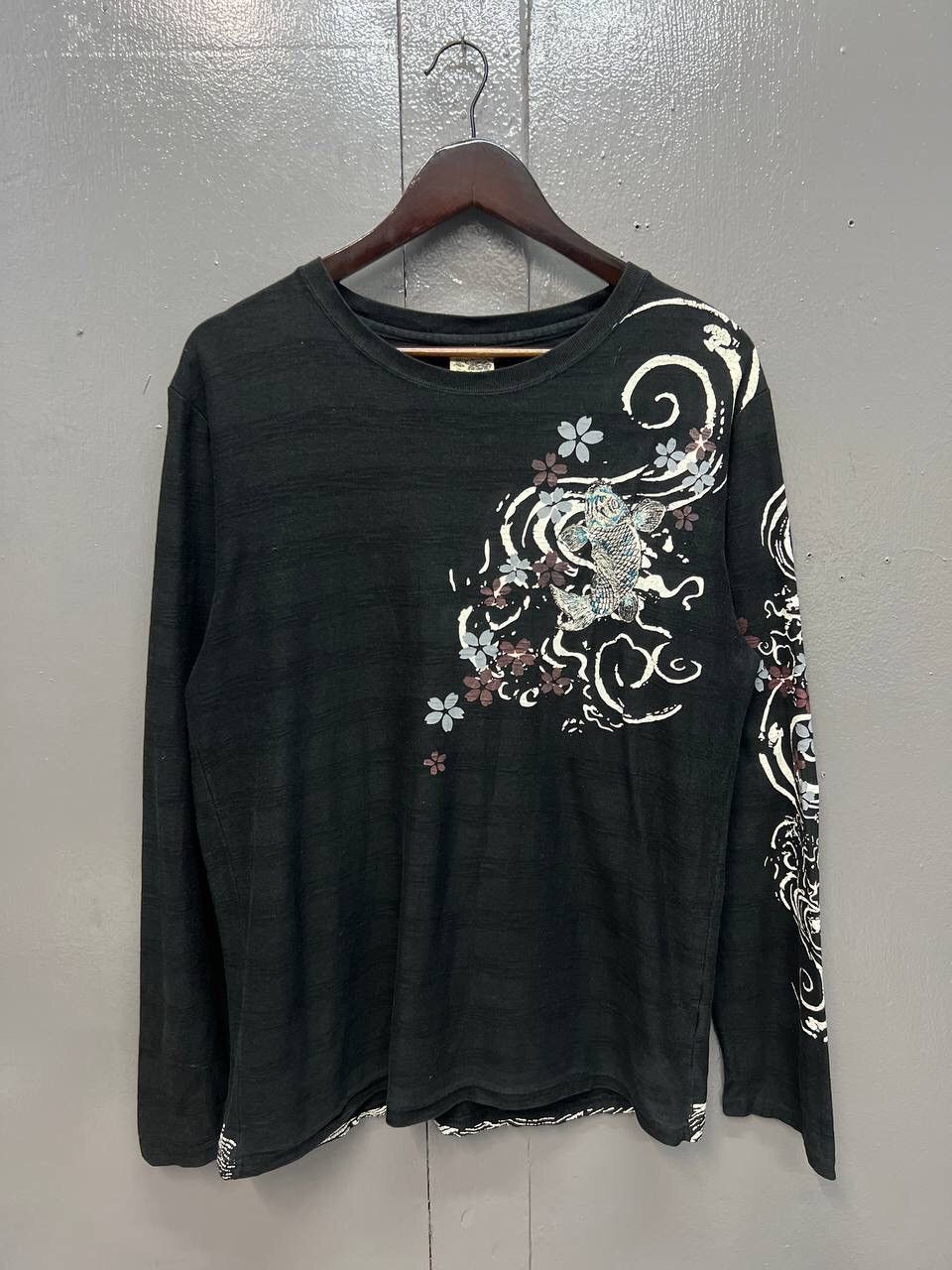 Japanese Brand VINTAGE KOI FISH BIG PRINT LONGSLEEVE TSHIRT Size US L / EU 52-54 / 3 - 2 Thumbnail