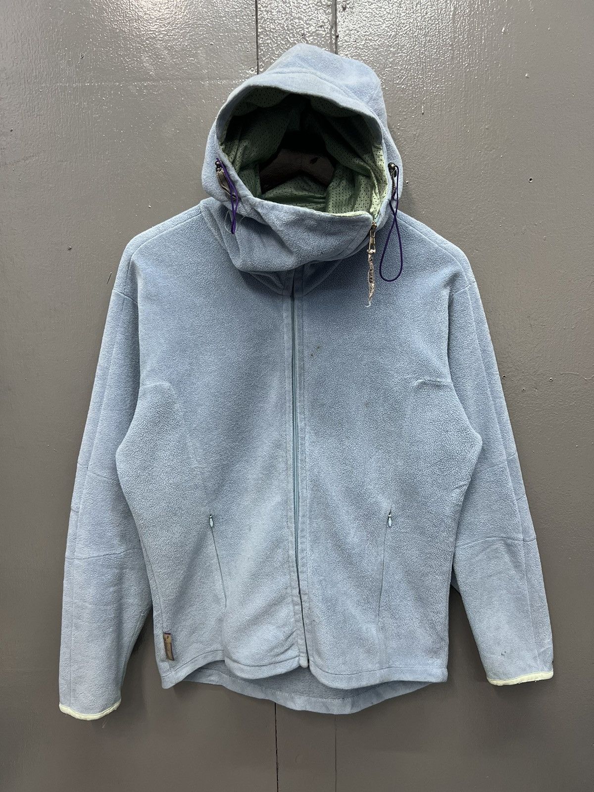 Image of Napapijri Napajiri Fleece Zipper Hoodie in Blue, Men's (Size Small)