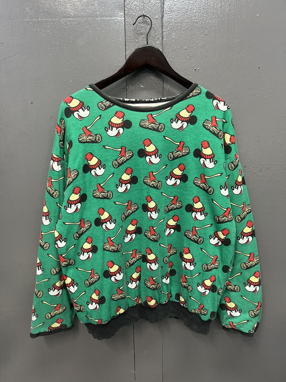 Disney VINTAGE MICKEY MOUSE SWEATSHIRT REVERSIBLE Size US L / EU 52-54 / 3 - 9 Thumbnail