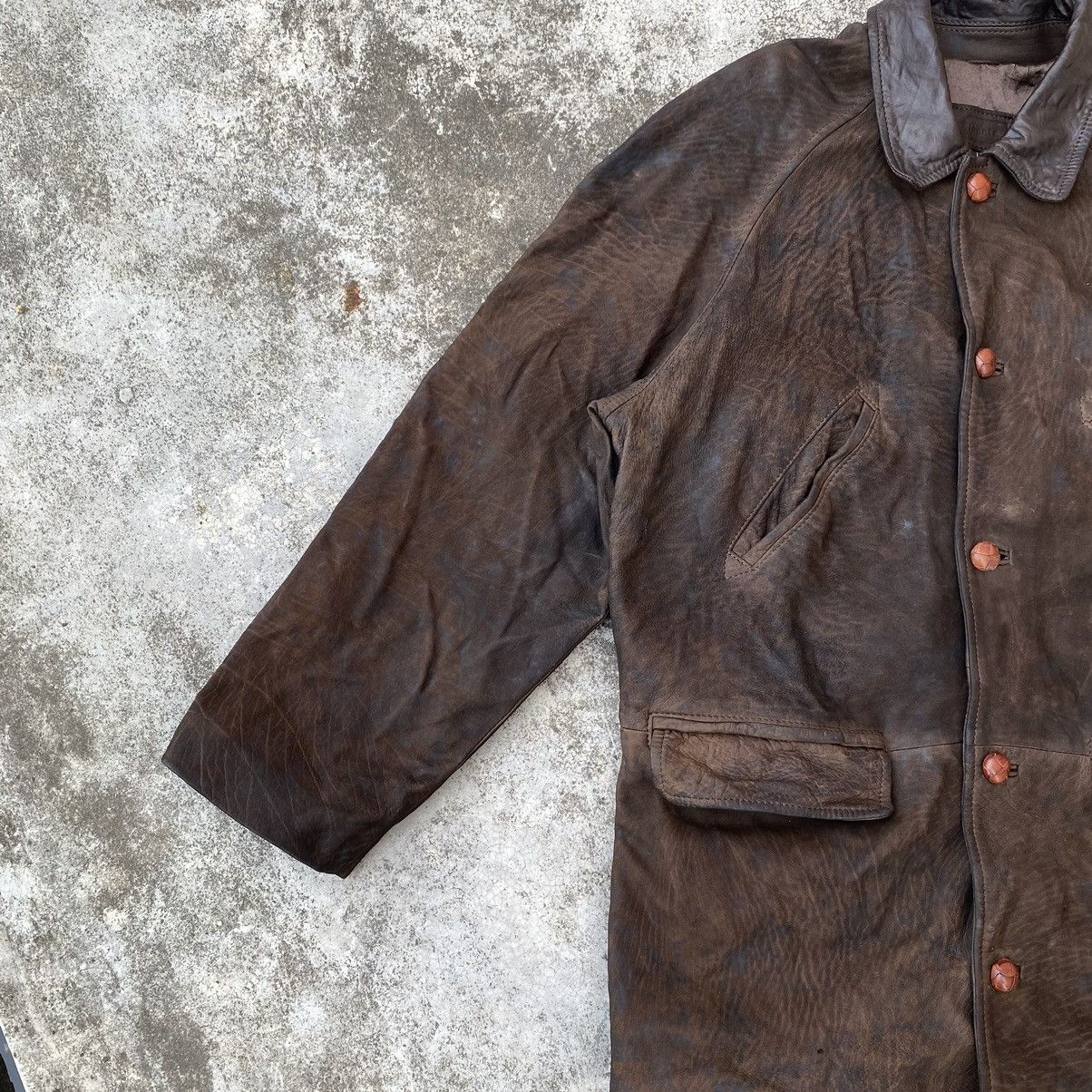 Genuine Leather × Japanese Brand × Vintage Steals🔥 Vintage Bisonte Leather Jacket Size US L / EU 52-54 / 3 - 9 Thumbnail