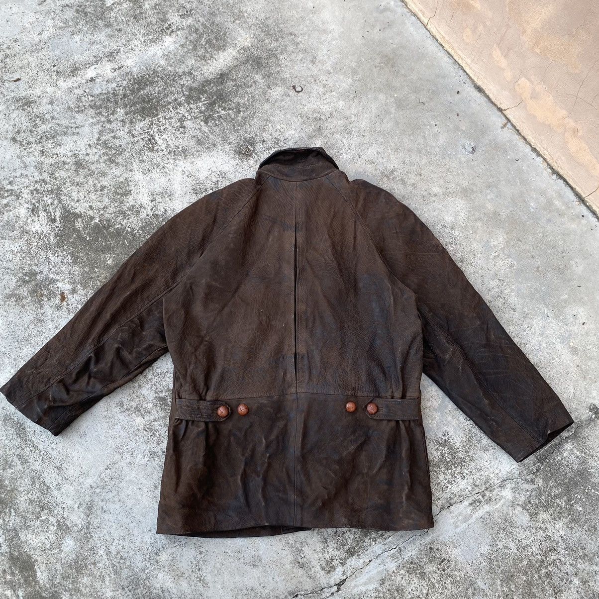 Genuine Leather × Japanese Brand × Vintage Steals🔥 Vintage Bisonte Leather Jacket Size US L / EU 52-54 / 3 - 3 Thumbnail