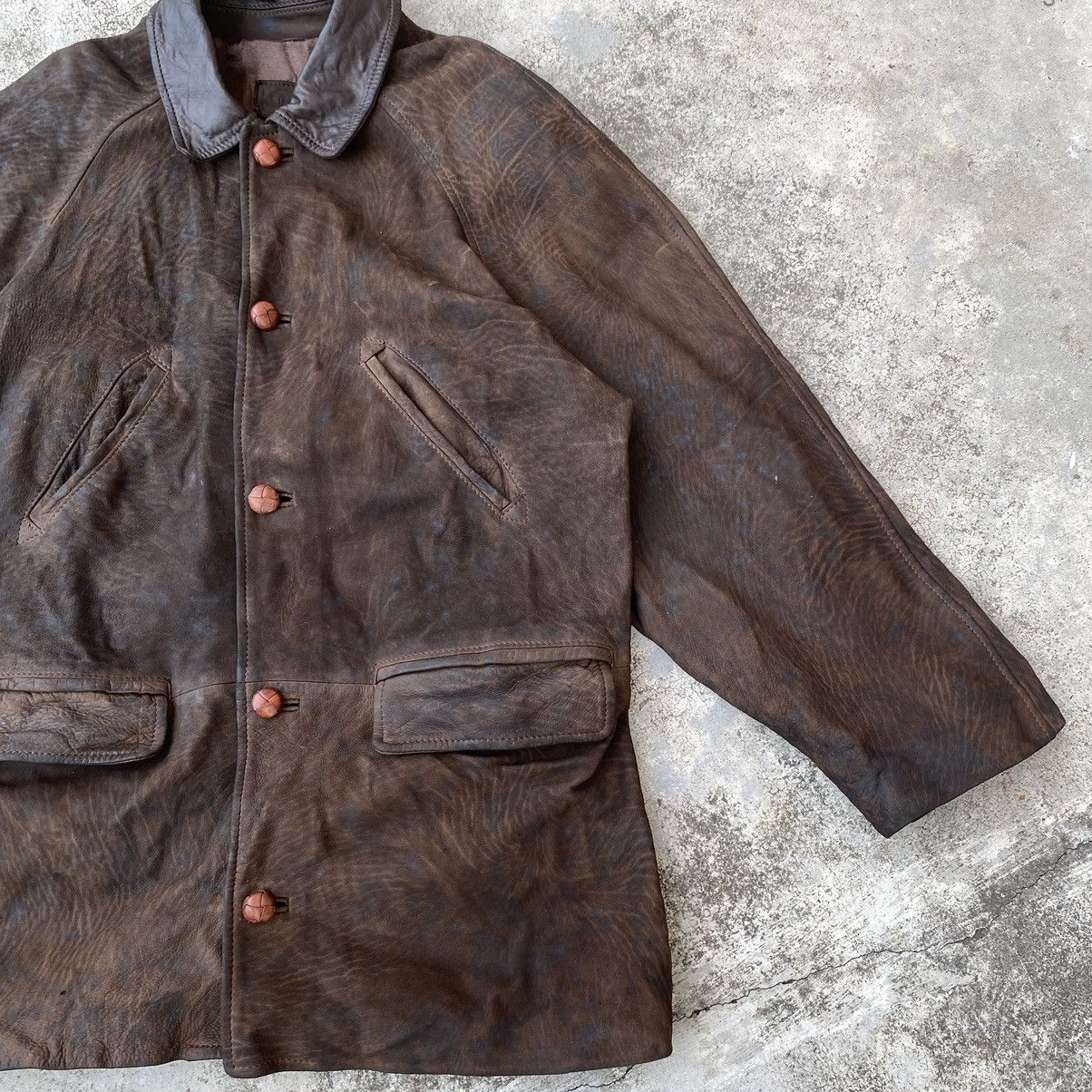 Genuine Leather × Japanese Brand × Vintage Steals🔥 Vintage Bisonte Leather Jacket Size US L / EU 52-54 / 3 - 10 Thumbnail