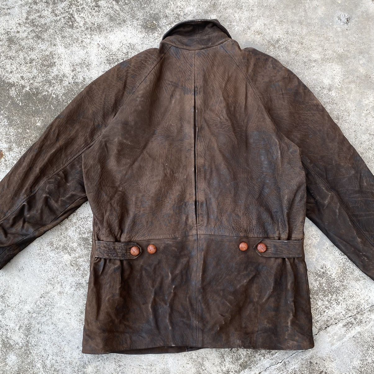 Genuine Leather × Japanese Brand × Vintage Steals🔥 Vintage Bisonte Leather Jacket Size US L / EU 52-54 / 3 - 5 Thumbnail