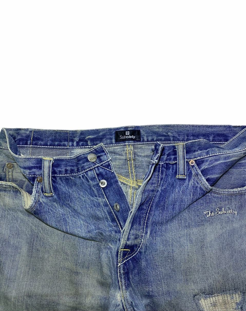 Japanese Brand Vintage rare subciety jeans selvedge distressed style Size US 36 / EU 52 - 6 Thumbnail