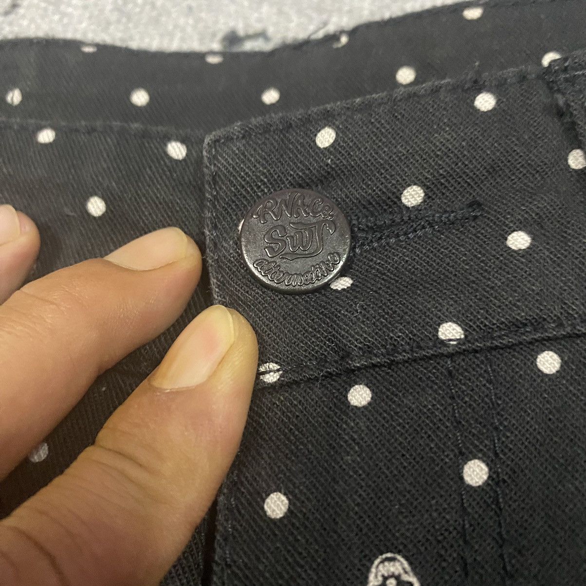 Hysteric Glamour × Japanese Brand × Vintage Vintage Japanese RNA Polkadot Skulls Printed Skinny Pant Size 30" / US 8 / IT 44 - 6 Thumbnail