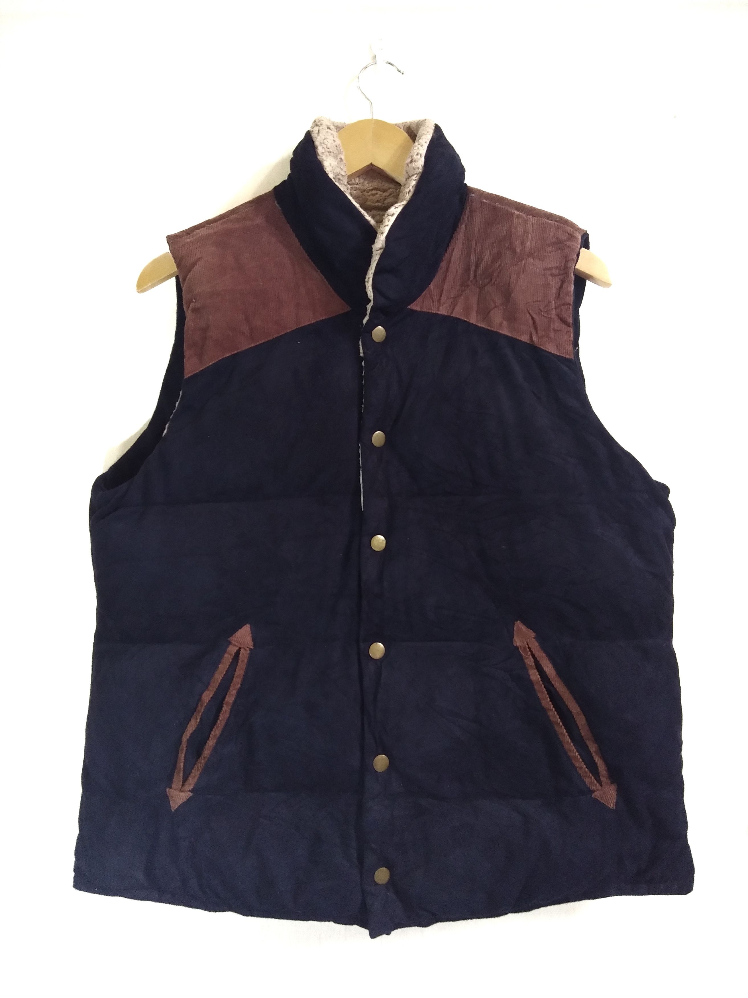 Japanese Brand × Vintage Rare‼️Thruxton Puffer Vests Workwear Sherpa Design Button Up Size US M / EU 48-50 / 2 - 1 Thumbnail