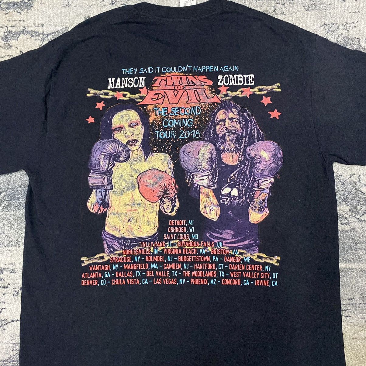 Band Tees × Marilyn Manson Marilyn Manson X Rob Zombie Heavy Metal Band Tee Size US M / EU 48-50 / 2 - 6 Thumbnail