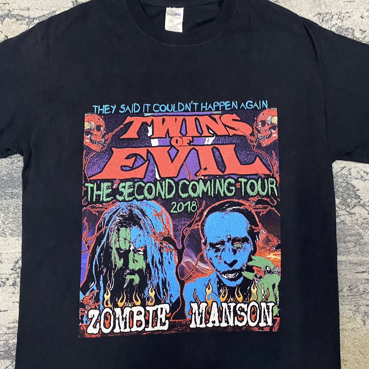 Band Tees × Marilyn Manson Marilyn Manson X Rob Zombie Heavy Metal Band Tee Size US M / EU 48-50 / 2 - 3 Thumbnail