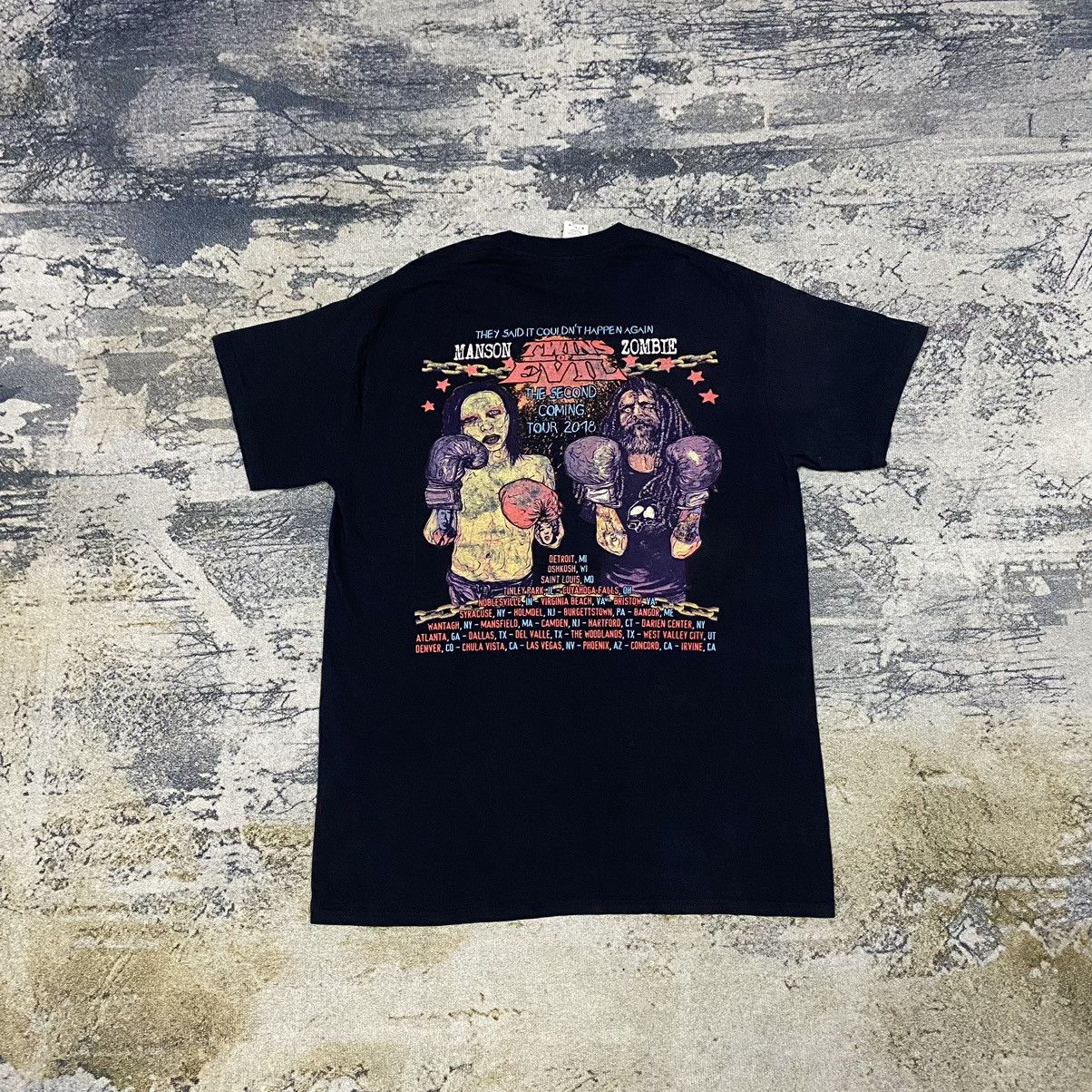 Band Tees × Marilyn Manson Marilyn Manson X Rob Zombie Heavy Metal Band Tee Size US M / EU 48-50 / 2 - 1 Thumbnail