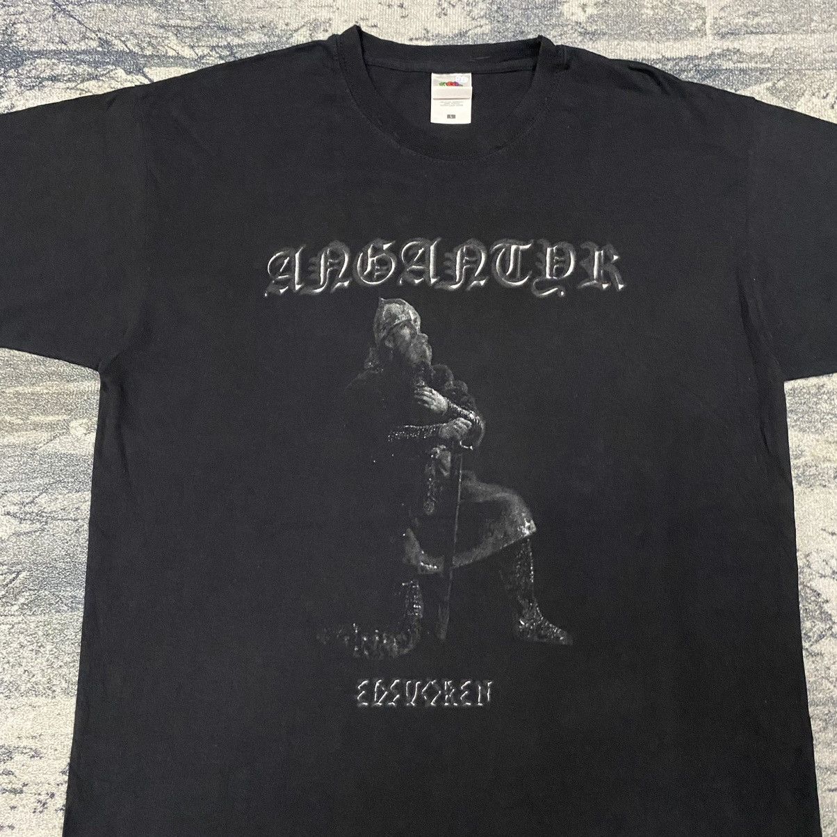 Band Tees × Fruit Of The Loom Vintage Angantyr Raw Black Metal Band Tees Size US M / EU 48-50 / 2 - 2 Thumbnail