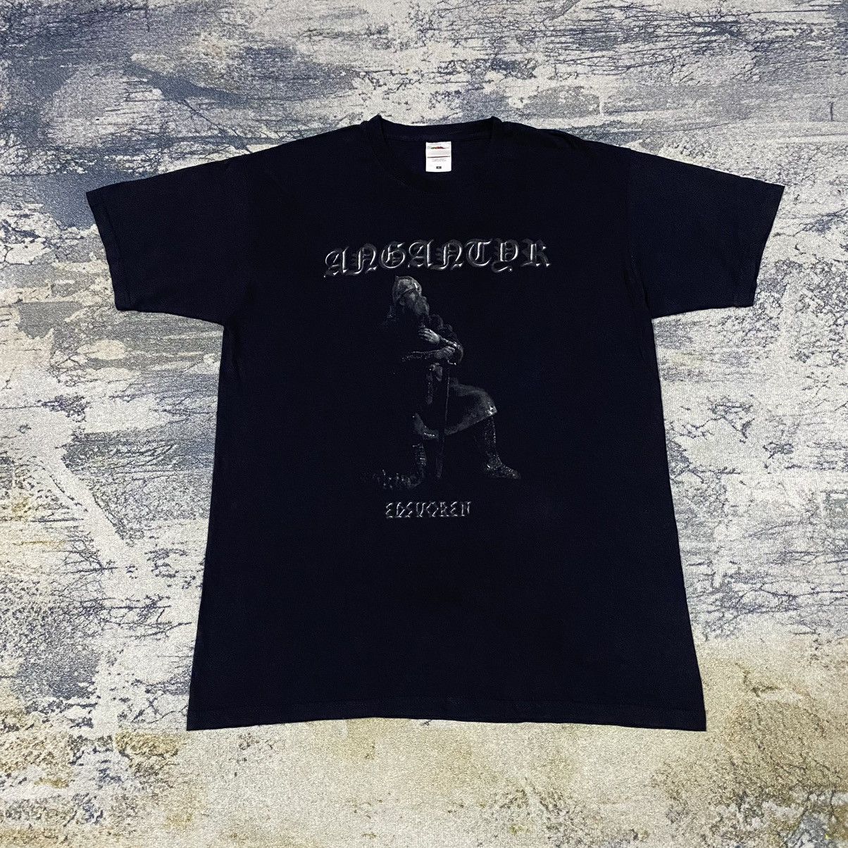 Band Tees × Fruit Of The Loom Vintage Angantyr Raw Black Metal Band Tees Size US M / EU 48-50 / 2 - 1 Thumbnail