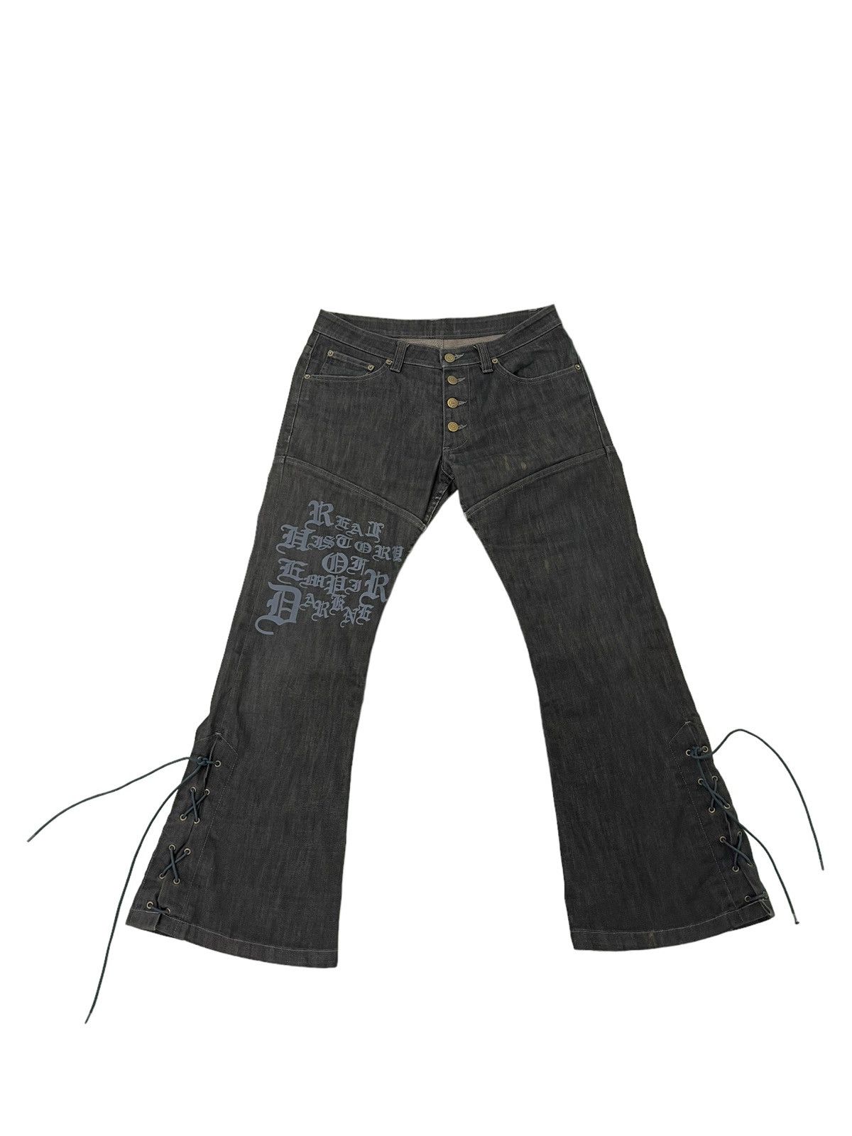 Tornado Mart Flare Jeans Tornado Mart Lace Bottom Low Rise Stretch 4🟦6 Size US 31 - 2 Thumbnail