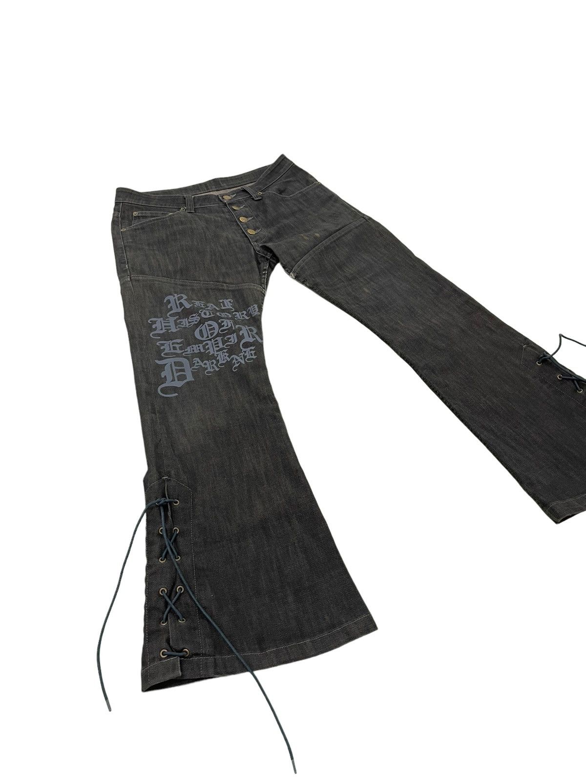 Tornado Mart Flare Jeans Tornado Mart Lace Bottom Low Rise Stretch 4🟦6 Size US 31 - 1 Thumbnail