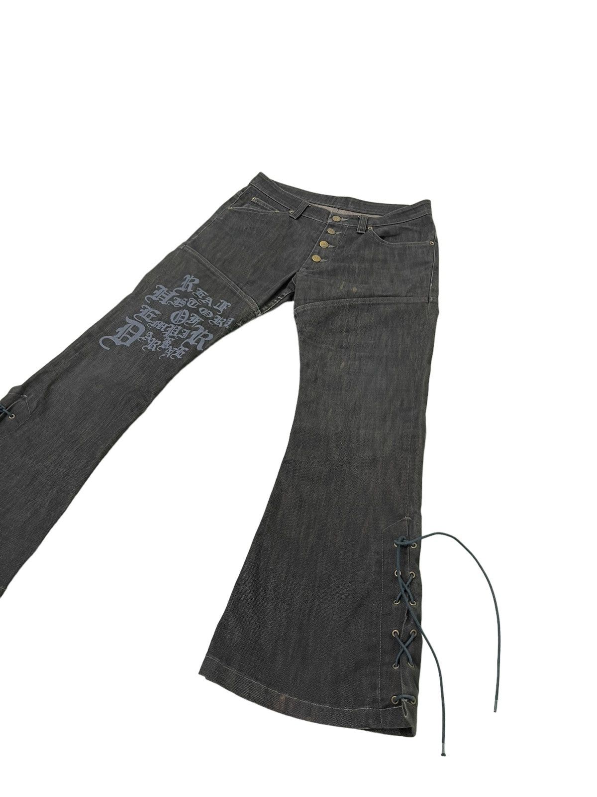 Tornado Mart Flare Jeans Tornado Mart Lace Bottom Low Rise Stretch 4🟦6 Size US 31 - 3 Thumbnail