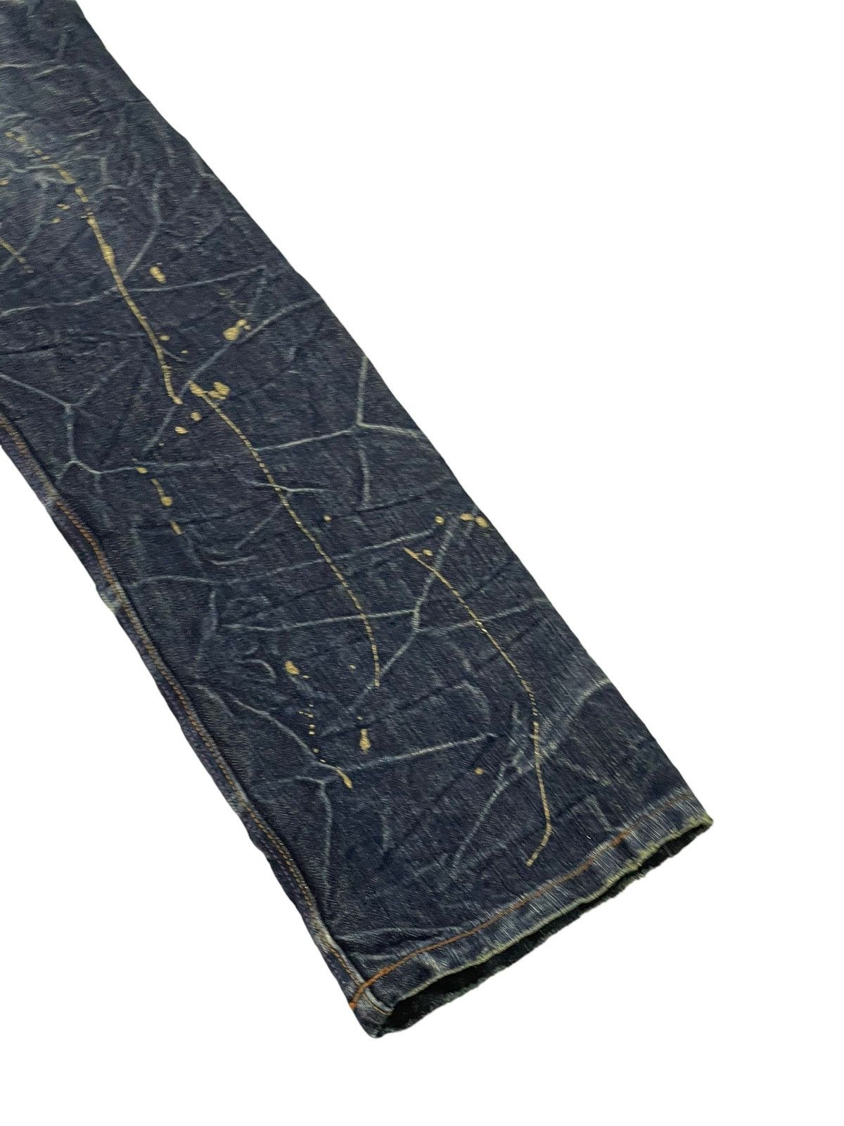 Japanese Brand Painted Jeans Nylaus Acid Wash Slim Denim Low Rise 4🟦6 Size US 29 - 15 Thumbnail